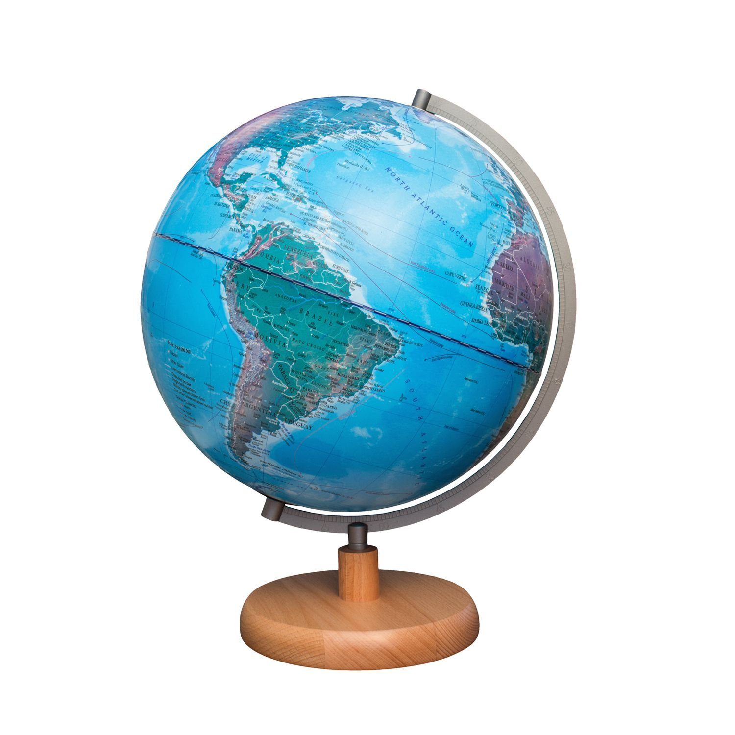Magellan Expedition Globus Mora Globus Tischglobus topografischer Leuchtglobus mit Holz