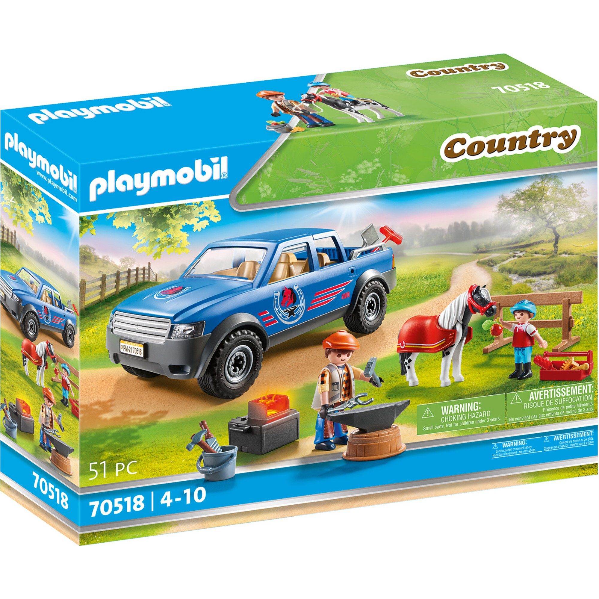 Playmobil® PLAYMOBIL Country Mobiler Hufschmied, Konstruktionsspielsteine, günstig online kaufen