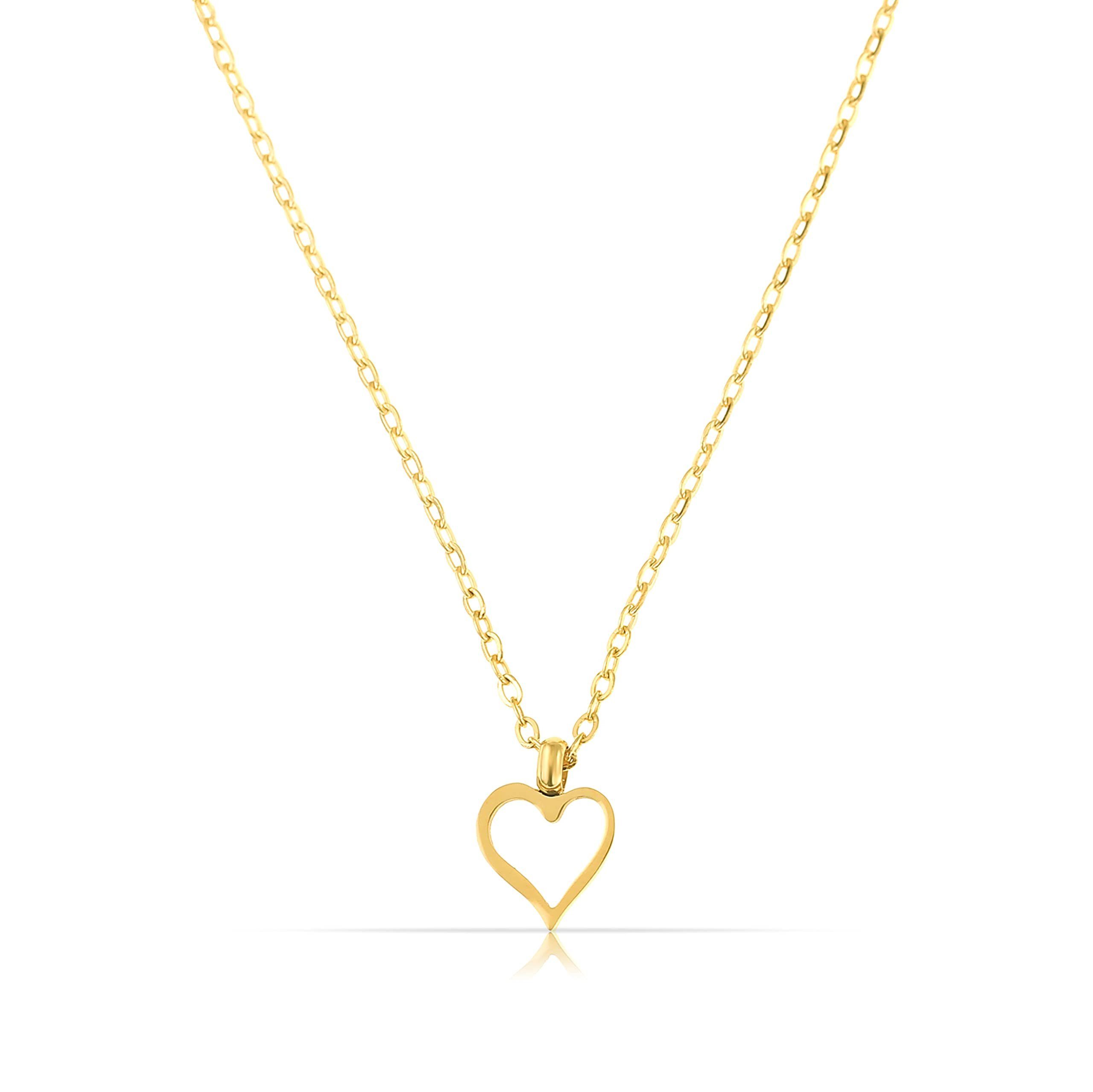 Valentinstagsgeschenk Made by Nami Kette mit Anhänger Halsketten mit Anhänger Edelstahl Frauen Herz Palme Sonne, Karabiner-Verschluss Choker-Kette Fil