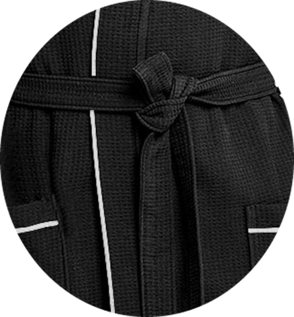 Badekönig Damenbademantel, Kapuze, Gürtel, Langform Waffelpique günstig online kaufen