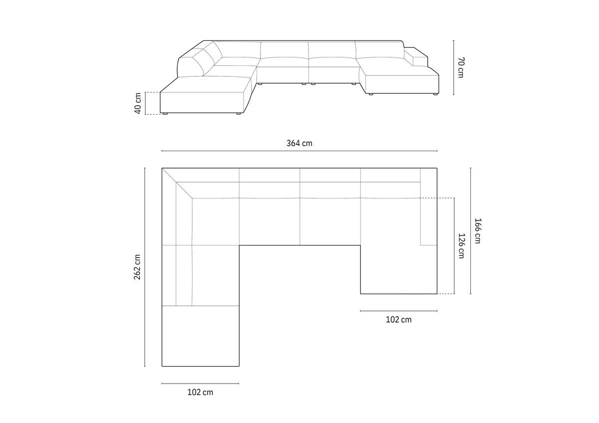 Micadoni Ecksofa Jodie, Panorama 7-Sitzer günstig online kaufen