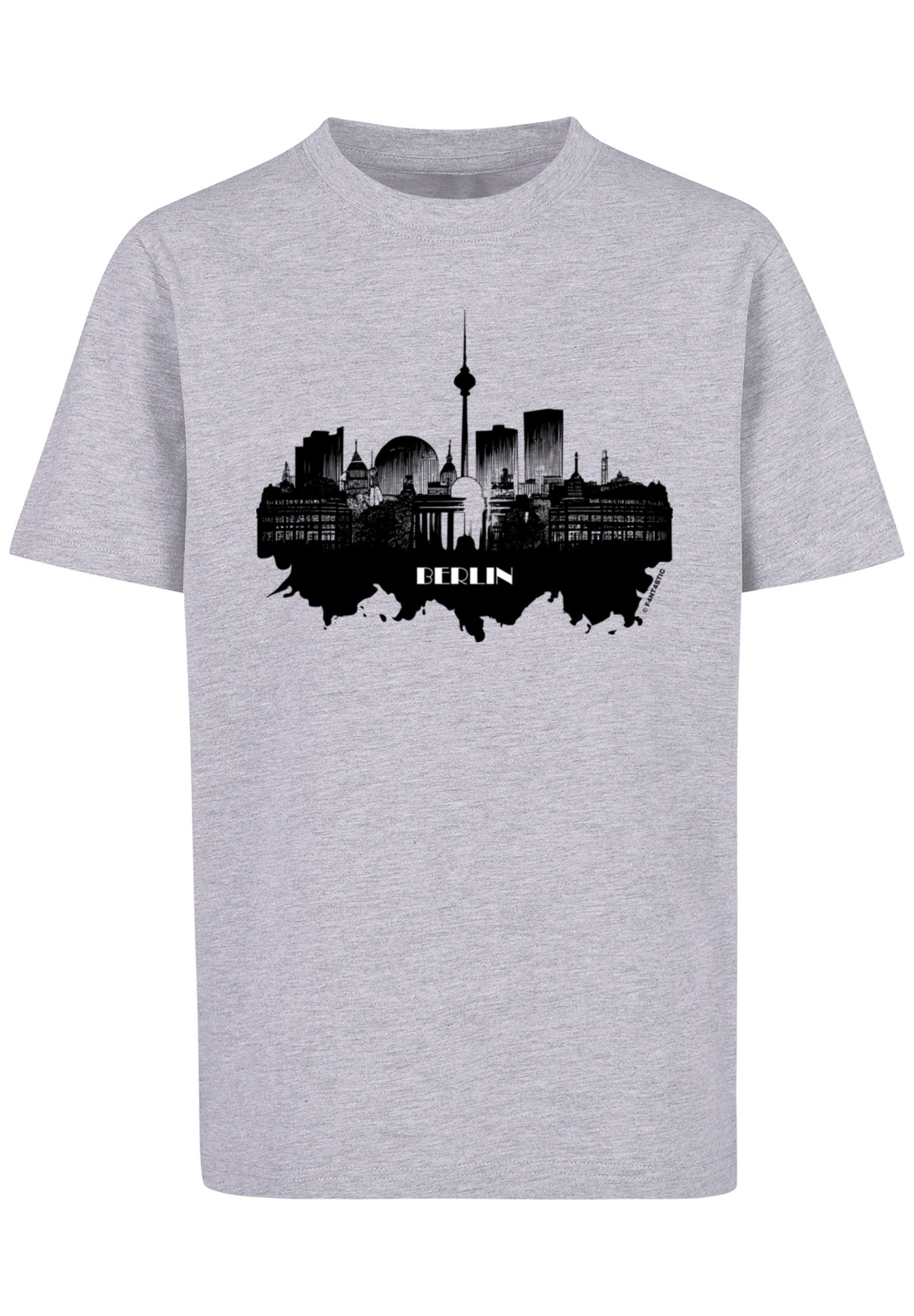 grey Cities Berlin T-Shirt skyline Print Collection F4NT4STIC - heather