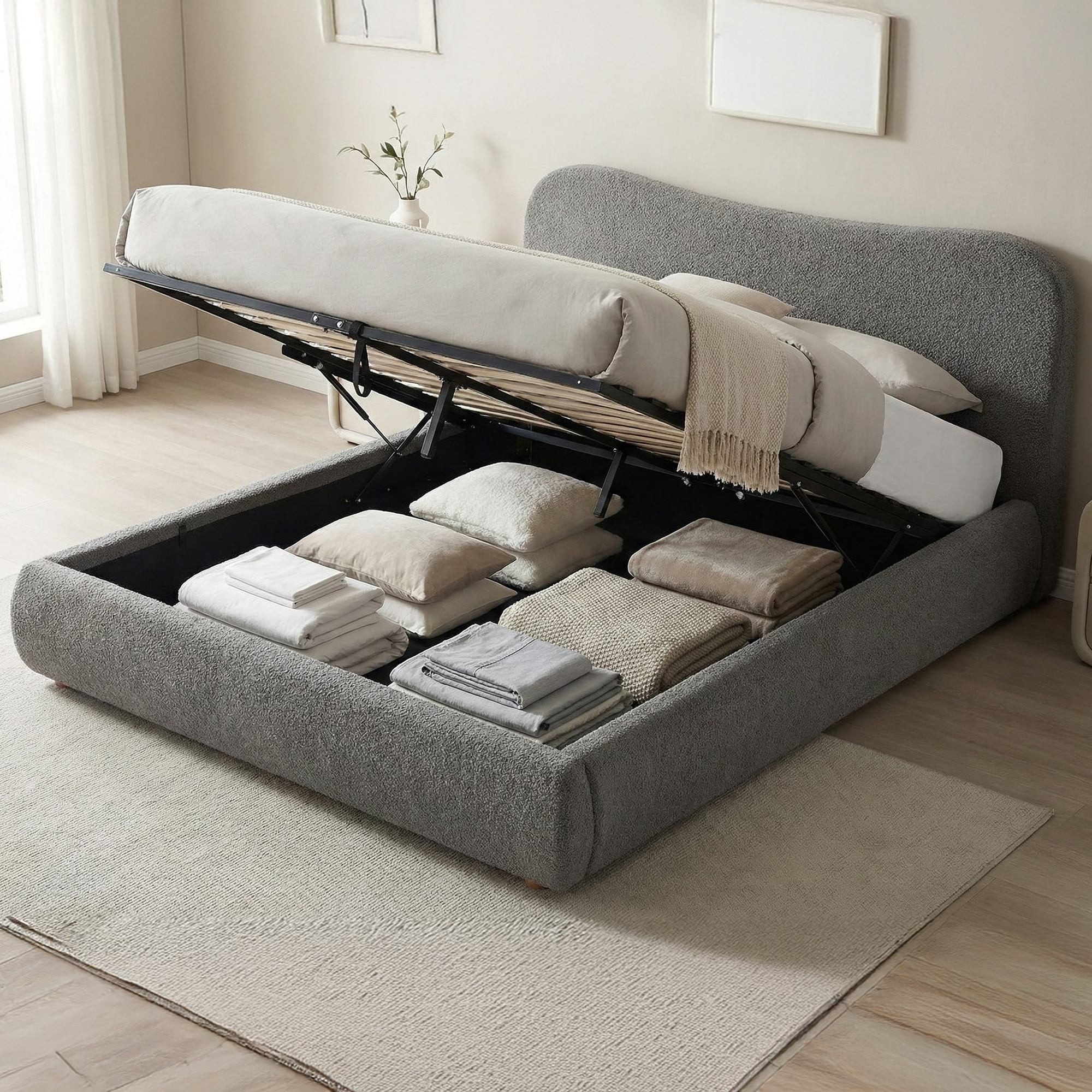 CLP Metallbett Maido (1er), Lift-Mechanismus für Stauraum, bis 300 kg