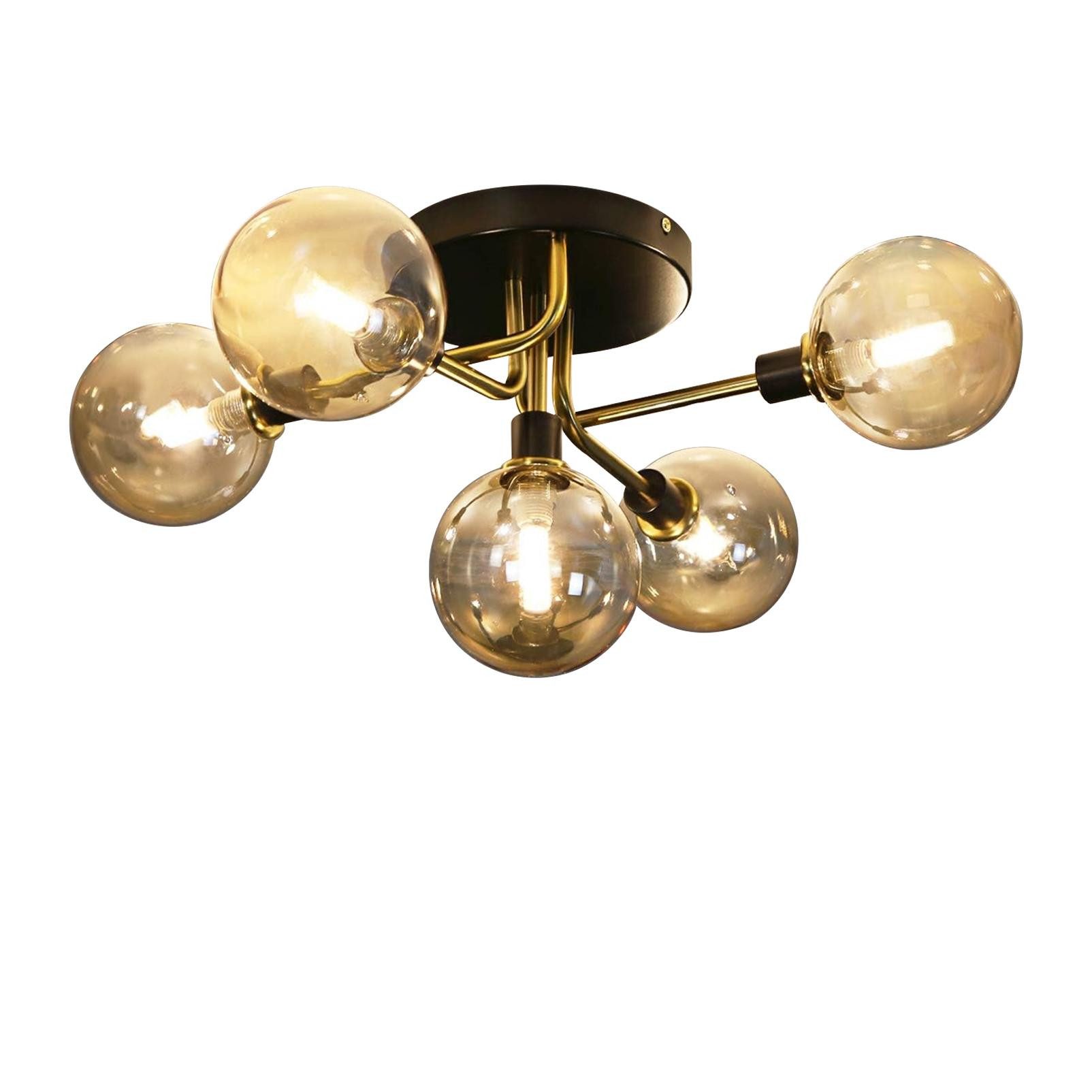 Nettlife LED Deckenleuchte Wohnzimmer Rauchgraues/Gold 5 günstig online kaufen