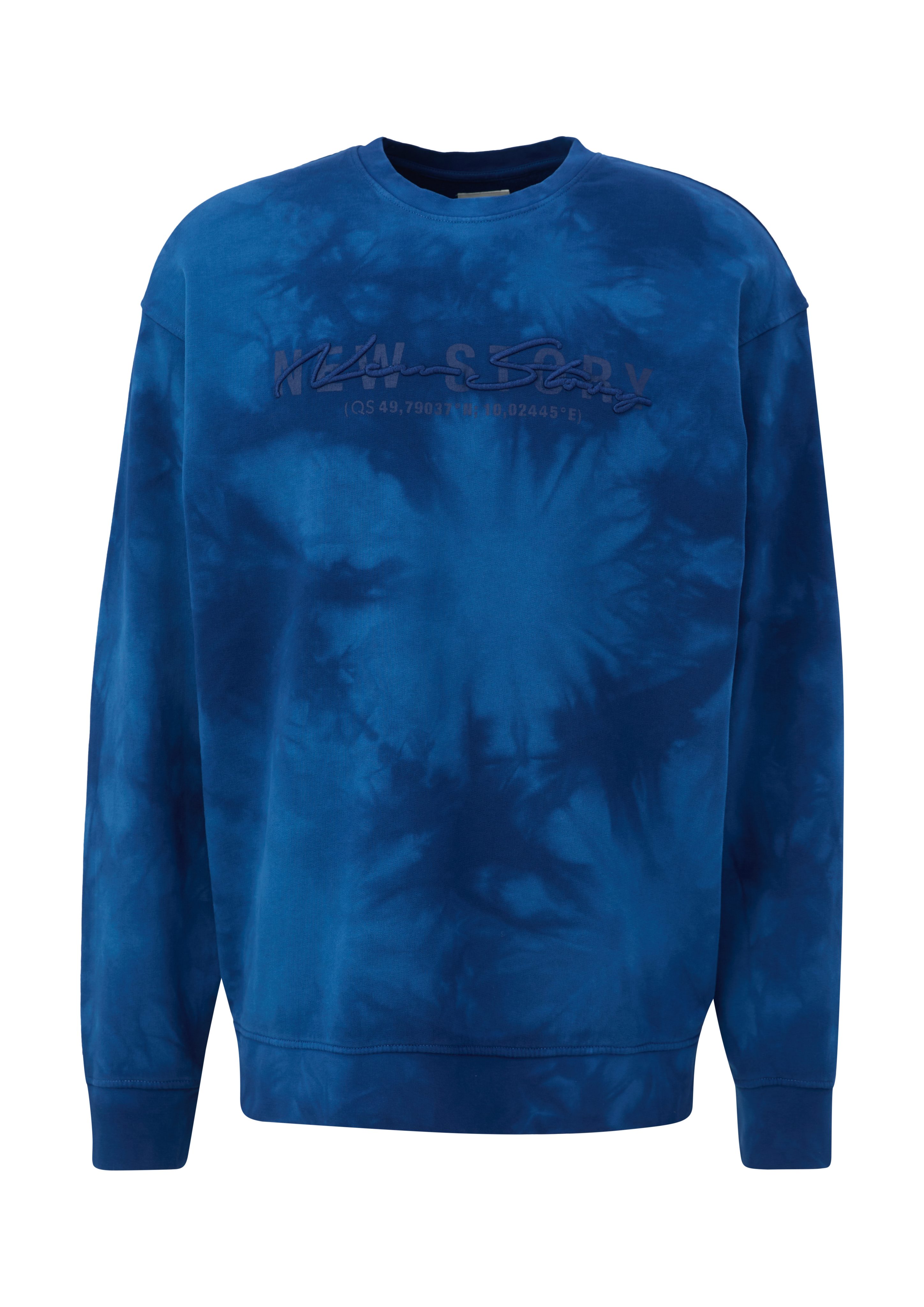 Batik-Optik QS Stickerei Sweatshirt ozeanblau in Sweatshirt