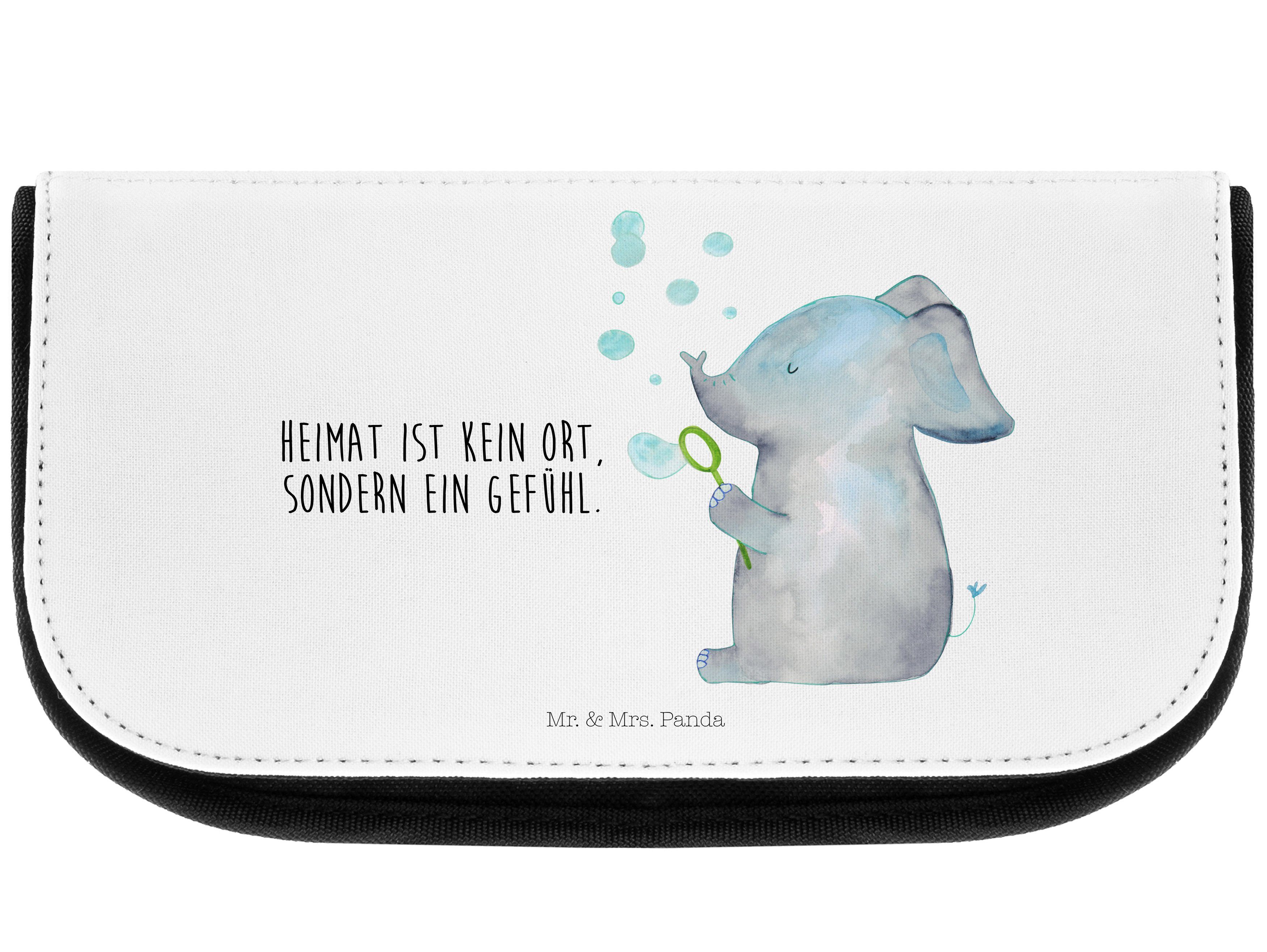 Mr. & Mrs. Panda Kosmetiktasche Elefant Seifenblasen - Weiß - Geschenk, Liebe, Schminktasche, Tiere, (1-tlg)