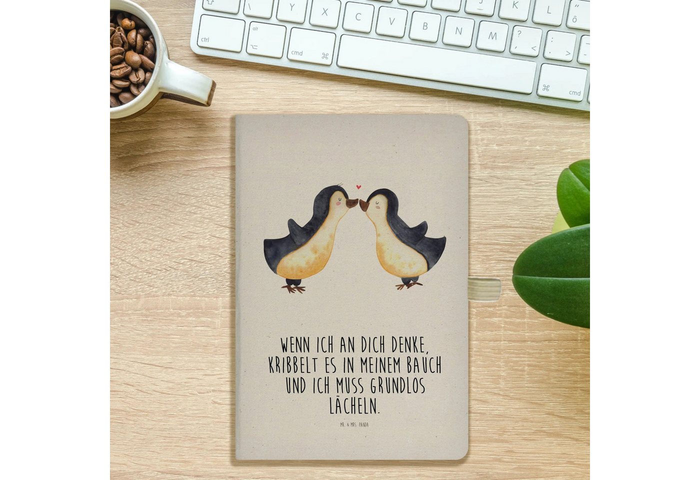 Thumbnail - Mr. & Mrs. Panda Notizbuch Pinguine Kuss - Transparent - Geschenk, Liebesbeweis, Jahrestag, Noti Mr. & Mrs. Panda, Inspi...