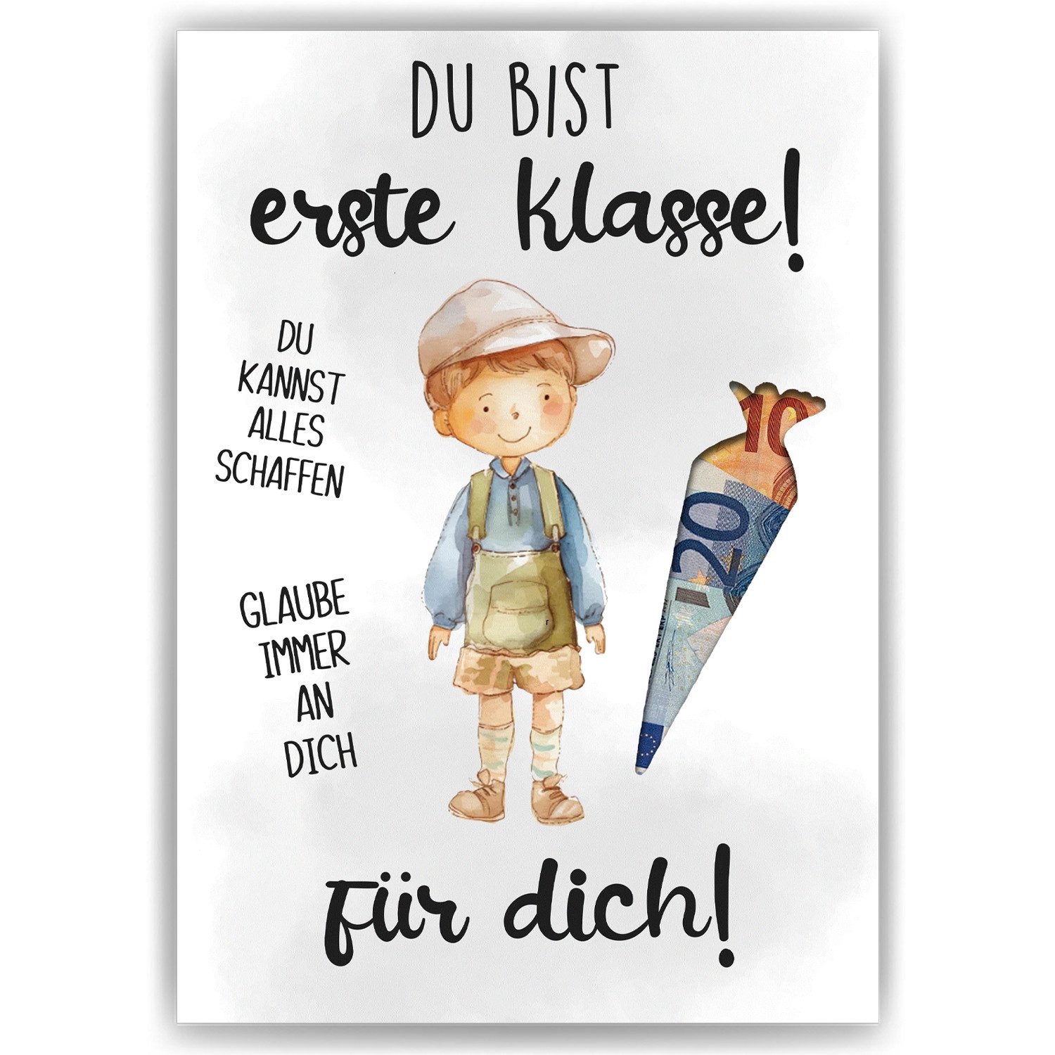 Tigerlino Poster Geldgeschenk Einschulung Schultüte Junge Erstklässler Schulanfang
