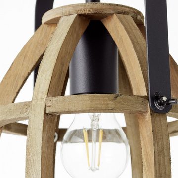 Lightbox Hängeleuchten, ohne Leuchtmittel, Pendellampe, 26 cm Breite, kürzbar, E27, Metall/Holz, braun/schwarz