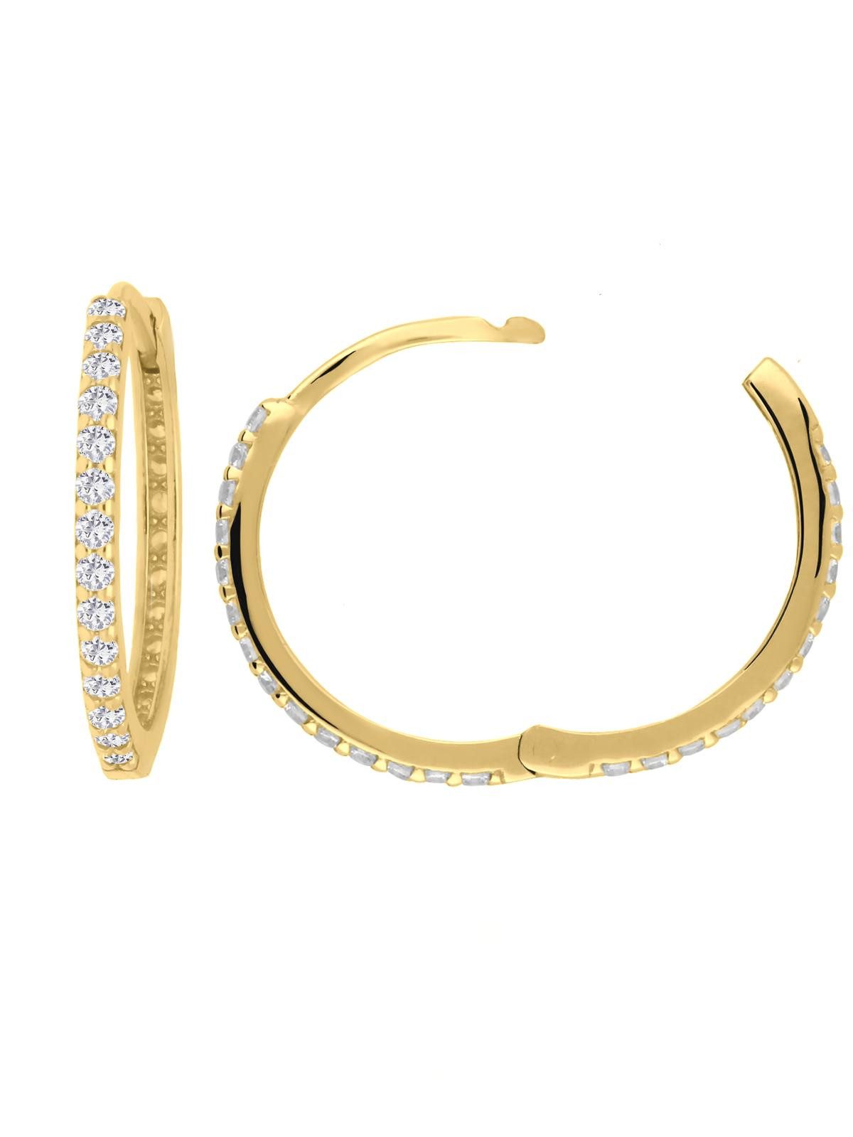 My Gold Paar Creolen Damen & Mädchen Ohrringe Gold 750 (18 Karat) Zirkonia Ø 18mm - Cordula (Set, 2-tlg., inkl. Schmuckbox), Geschenke