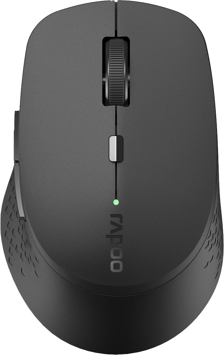 Rapoo M300 - kabellose Maus, Komfort & Präzision - Graue Multi-Mode Maus (Bluetooth, kabellos (Dongle), Plug & Play)