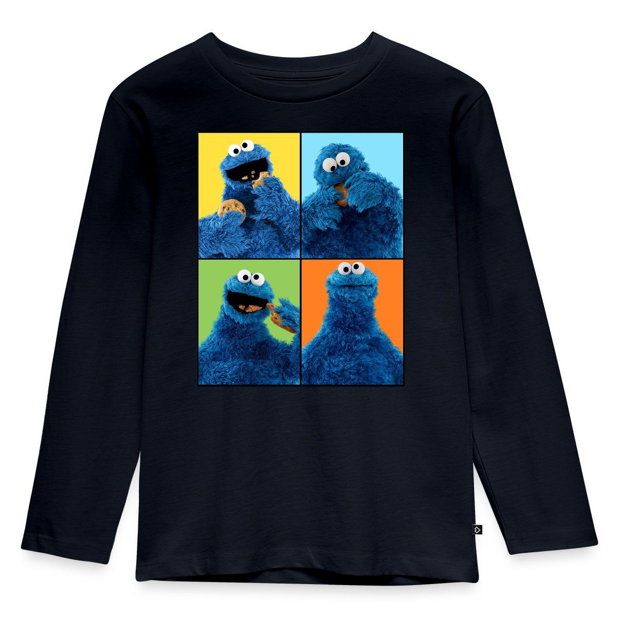 Spreadshirt T-Shirt Sesamstraße Krümelmonster Posen Kinder Premium Langarmshirt (1-tlg)