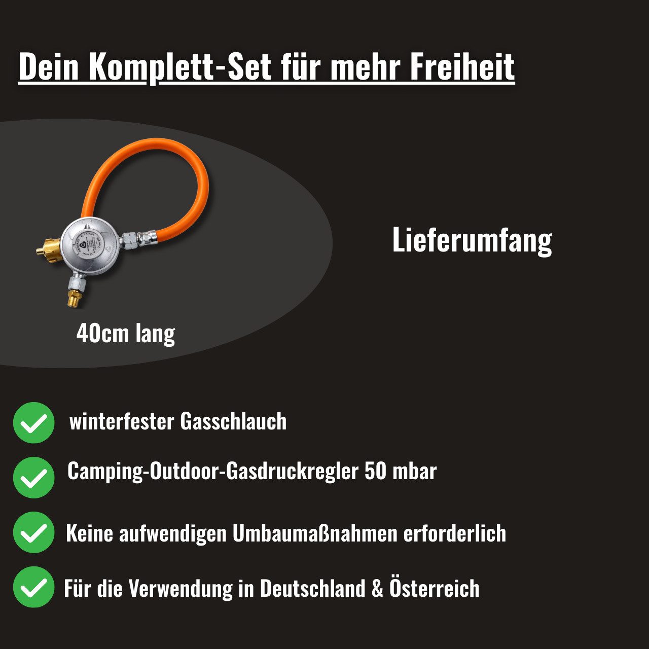 BlueCraft Druckregler Umrüstset von Kartusche auf Gasflasche für Camping Grills & Kocher, Kartusche auf Gasflasche für Gasgrills- Kocher und weitere Geräte – Bild 5 von 5
