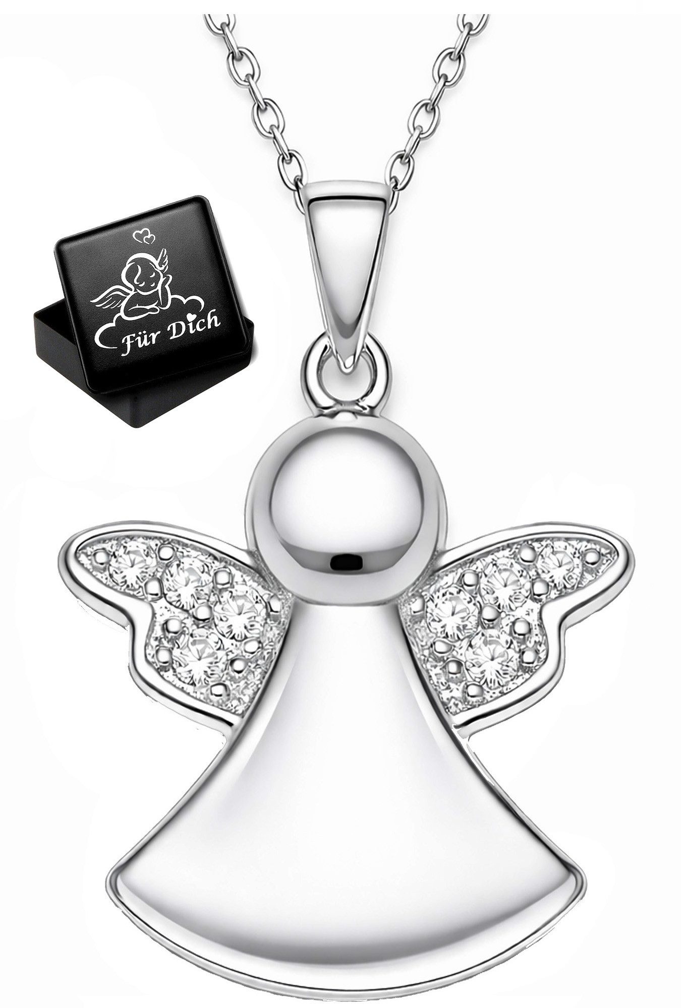 Limana Kette mit Anhänger für Kinder Mädchen Schutzengel Kette 925 Silber Engelkette (inkl. Dose Silberschmuck Echtschmuck Schmuck Geschenk Geburtstag), Ostern Einschulung Schulanfang Nikolaus Kommunion Weihnachten