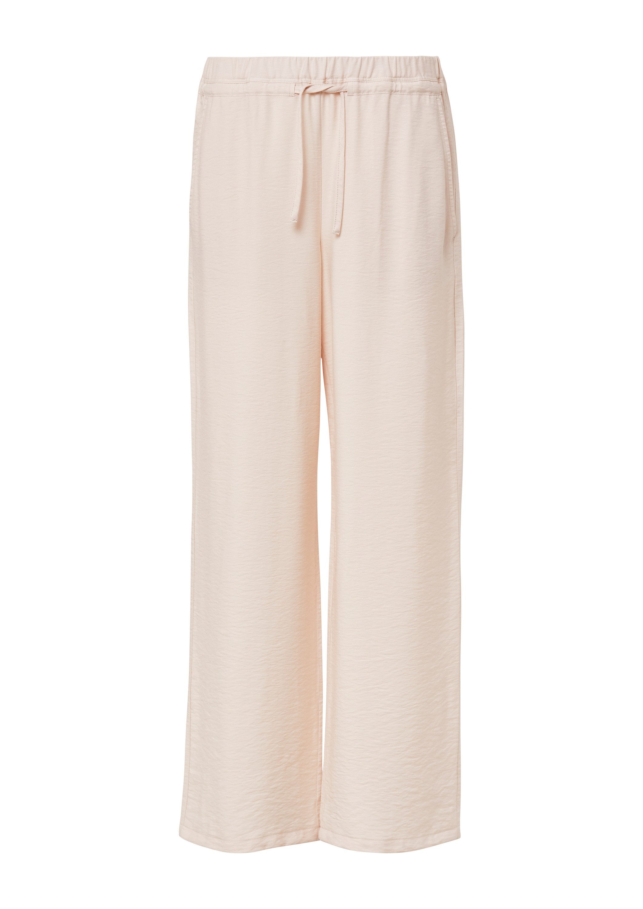 comma Chinos Hose Strukturierte Wide-Leg-Hose aus Viskosemix mit Elastikbun günstig online kaufen