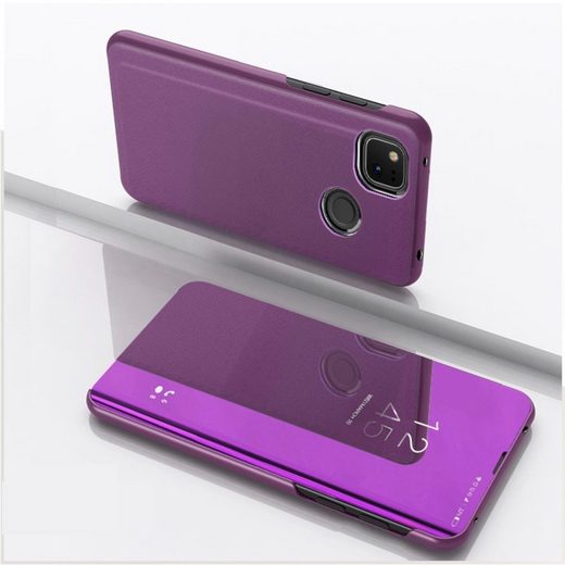 Wigento Handyhülle »Für Google Pixel 4a Clear View Spiegel Mirror
