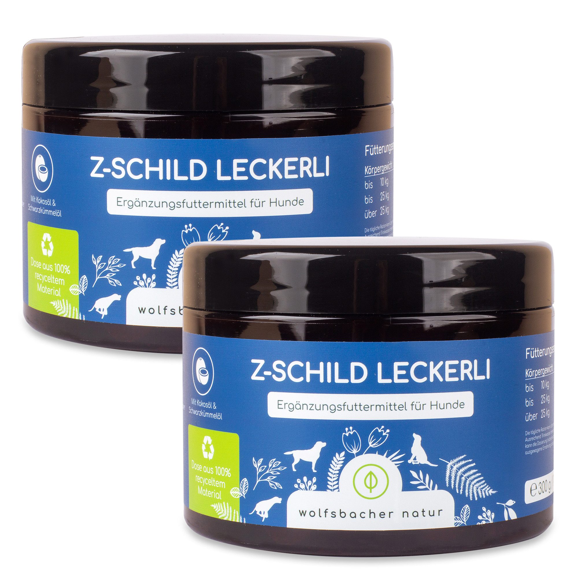 Wolfsbacher Natur 2er Sparset Z-Schild Leckerli für Hunde, für: Hund