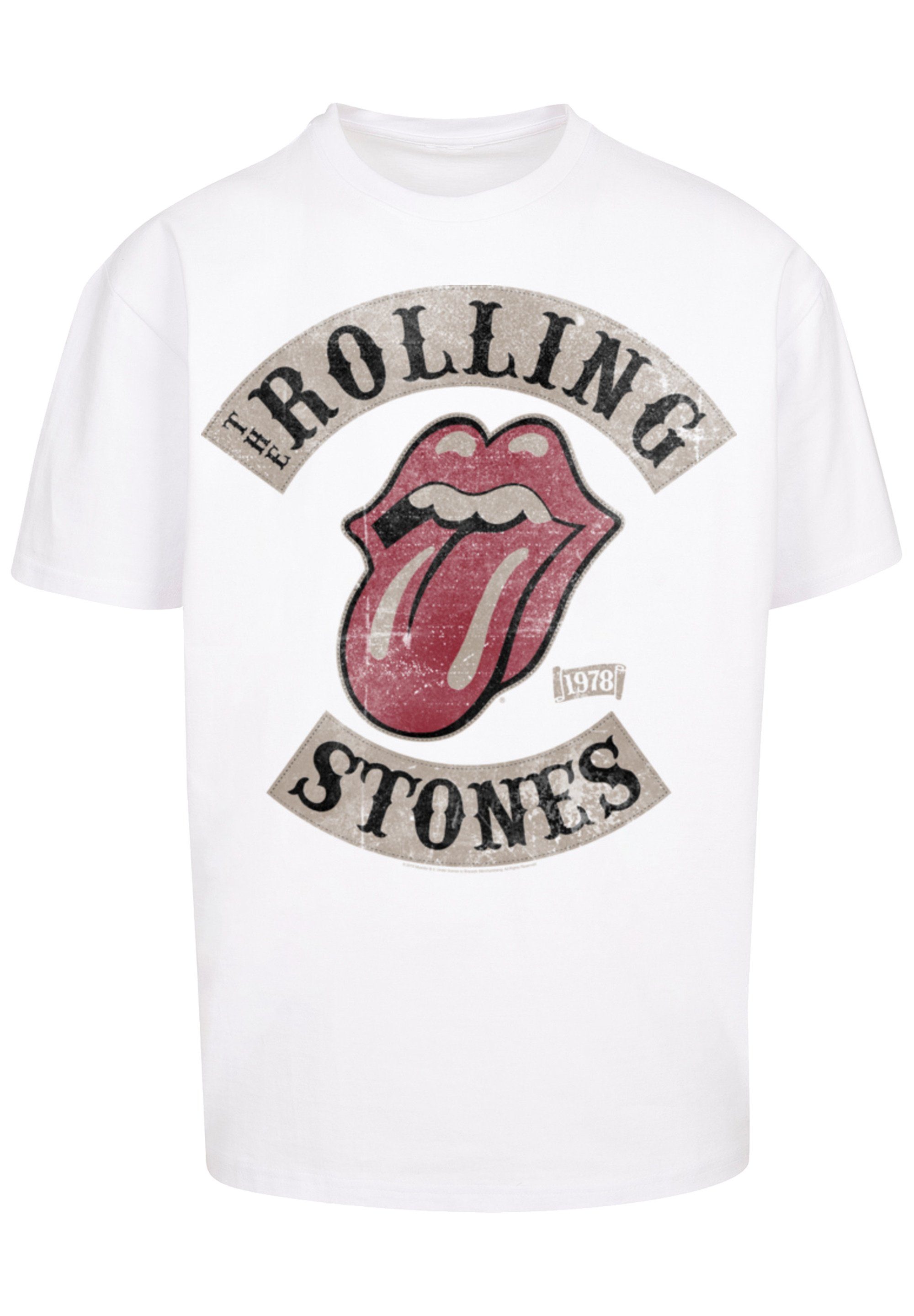 F4NT4STIC T-Shirt PLUS SIZE The Rolling Stones Tour '78 Print weiß