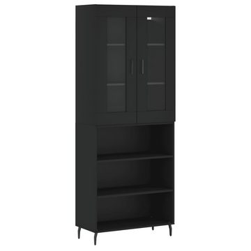 furnicato Sideboard Highboard Schwarz 69,5x34x180 cm Holzwerkstoff