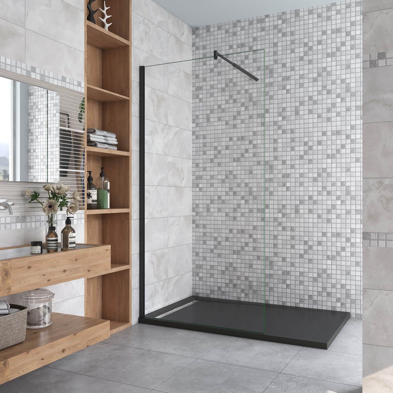 duschspa Duschwand Duschwand Walk in Dusche Duschtrennwand Glaswand 8mm Nan günstig online kaufen