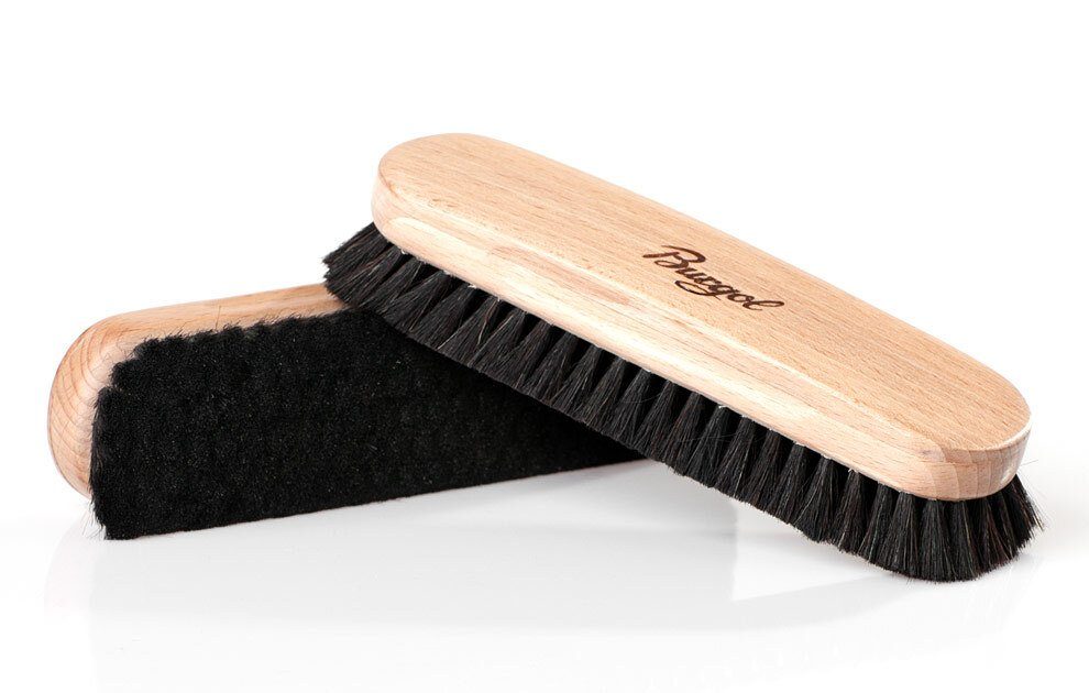 Burgol Reinigungsbürste Ziegenhaarbürste, Schuhe, (Packung, Schuhbürste), Für die Hochglanzpolitur. Handgefertigt in Deutschland.