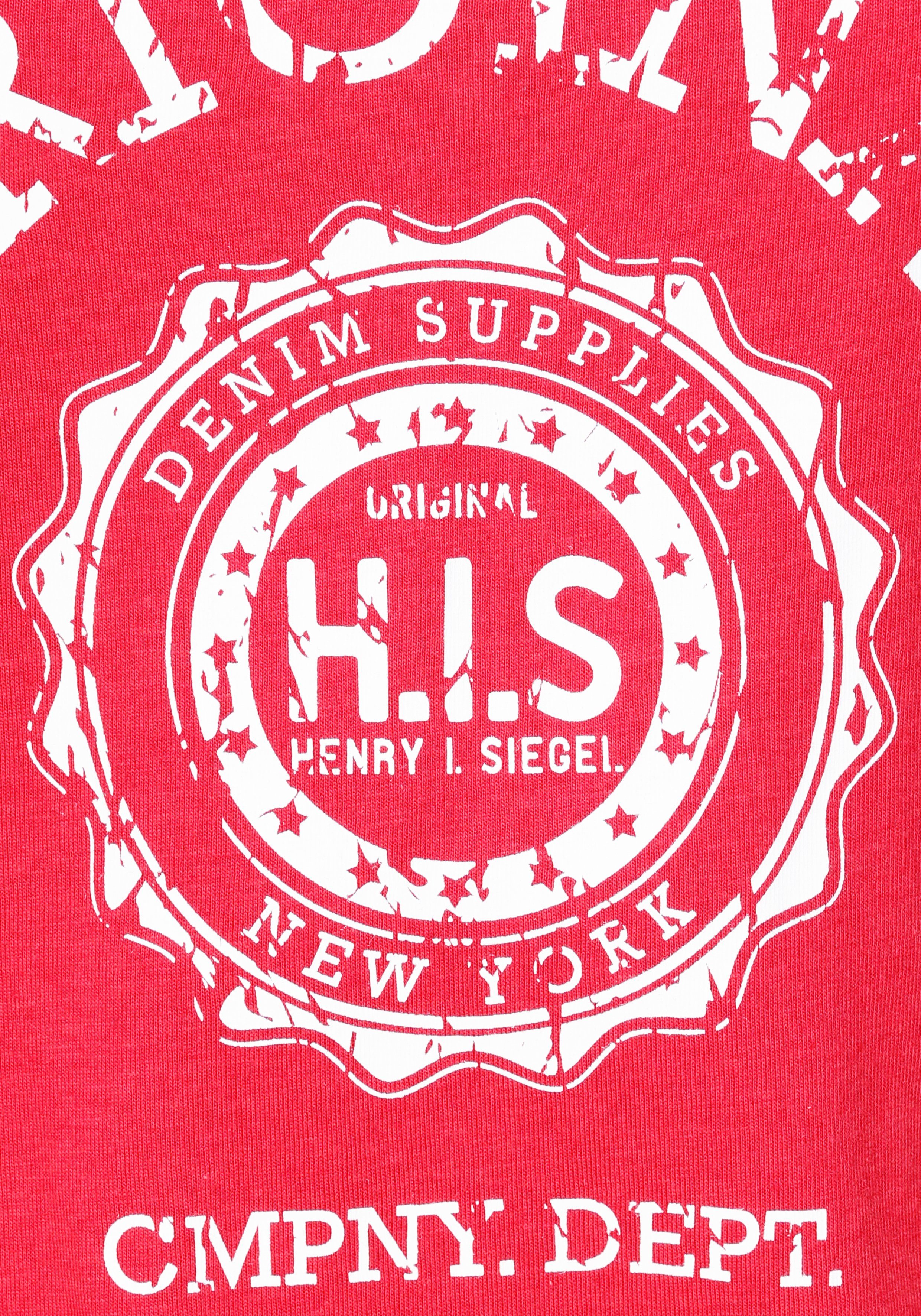 Heritage-Print H.I.S H.I.S mit knallrot von Kurzarmshirt