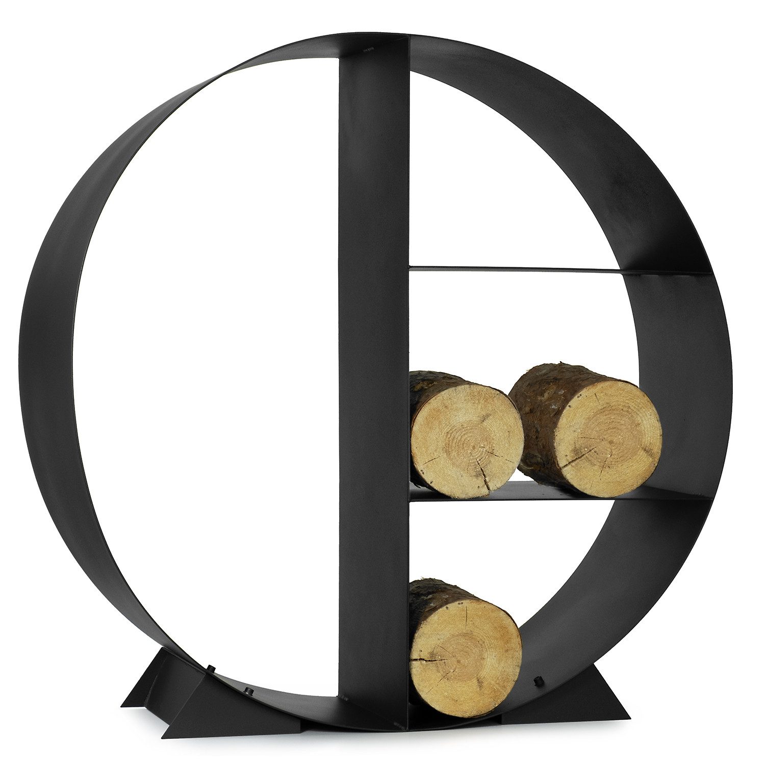 Moritz Kaminholzregal Rund 4 Fächer, Holzlager Brennholzregal Stapelhilft K günstig online kaufen