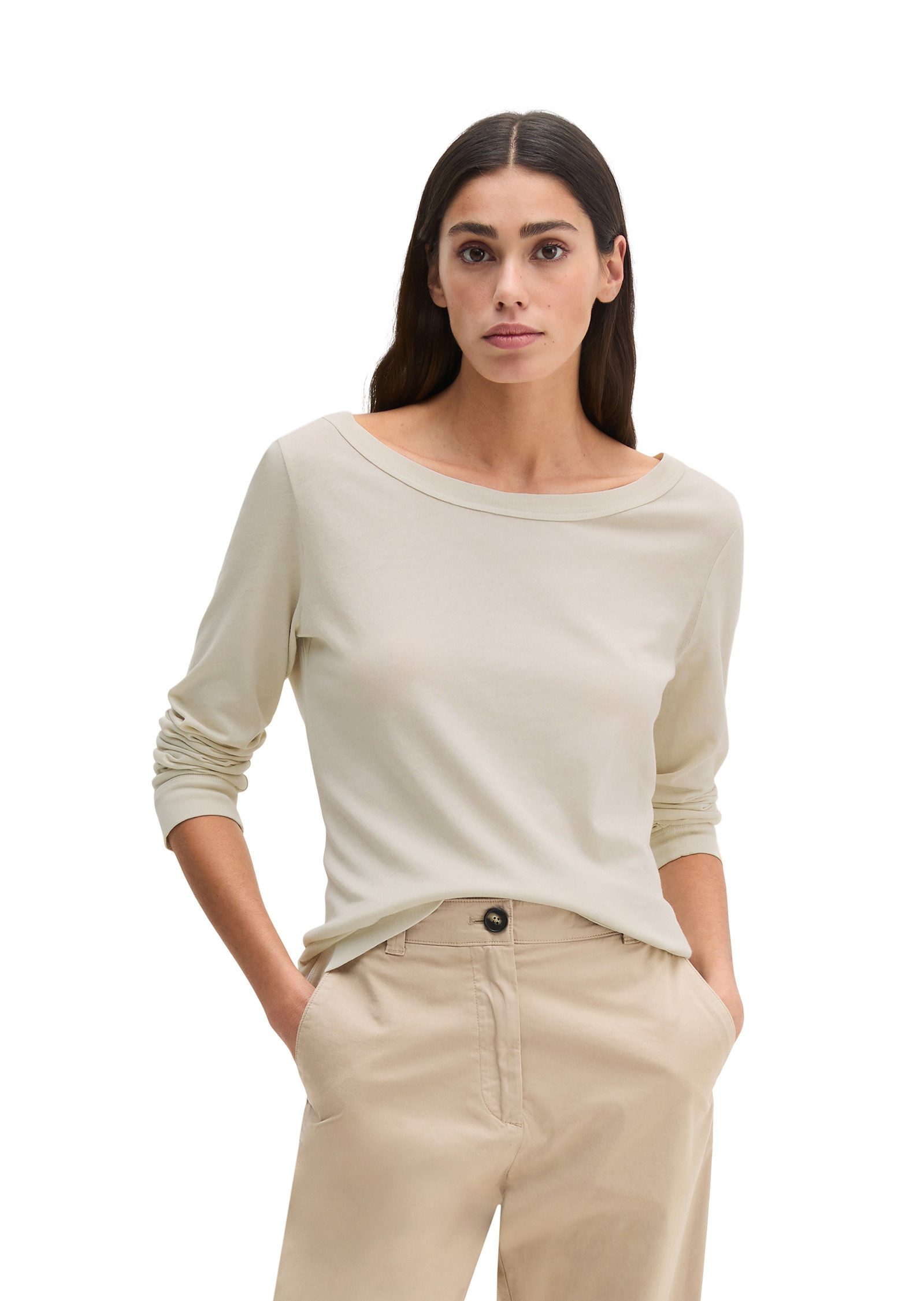 Marc O'Polo Langarmshirt aus weichem Baumwoll-Single-Jersey günstig online kaufen