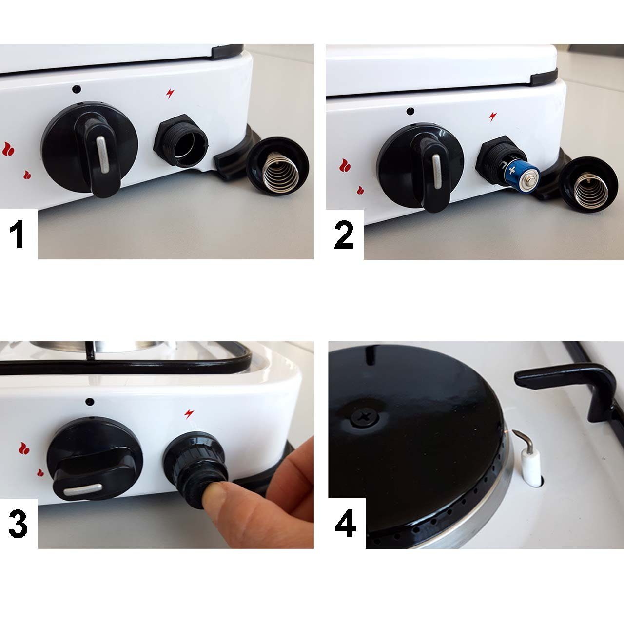 Gaskochplatte 1-flammig INTEC 1500W – Camping Gaskocher Butan Propangas Mit Deckel