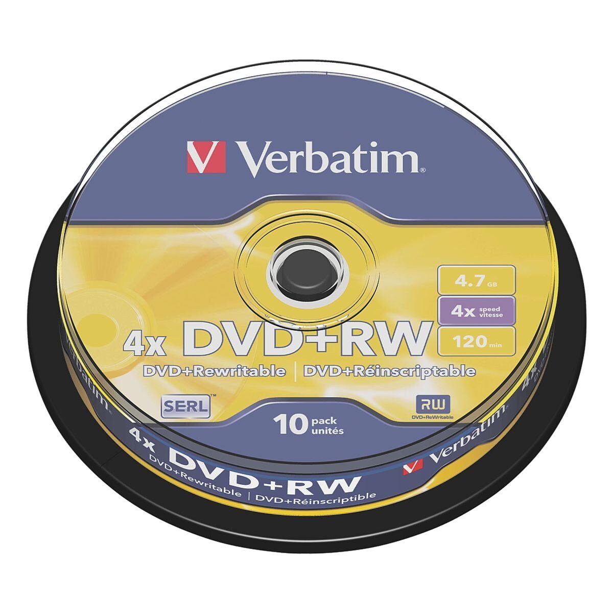 Verbatim DVD-Rohling DVD+RW, 4,7 GB, mehrfach beschreibbar