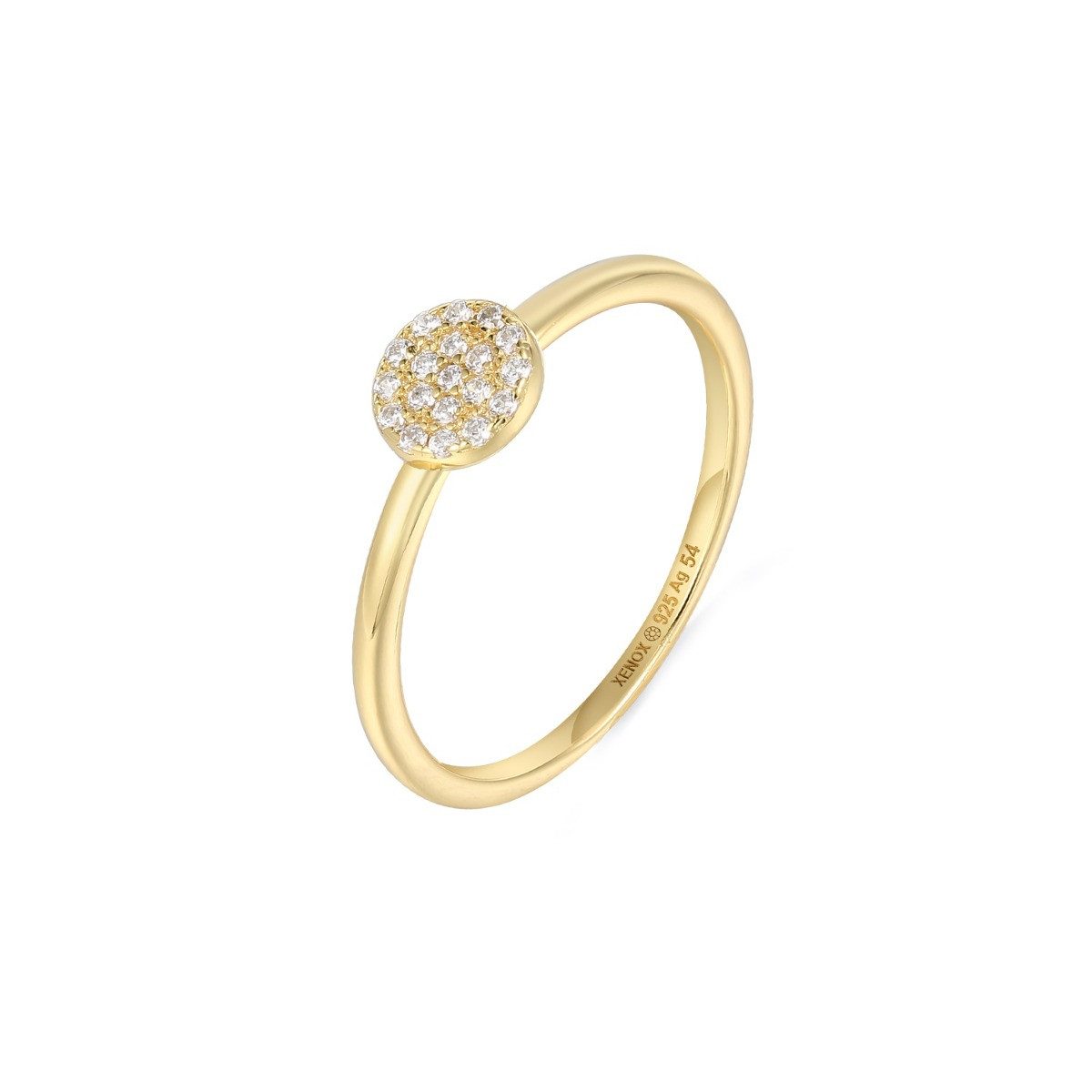 XENOX Silberring Xenox Ring Damen Poppy Glitz Zirkonia Silber Vergoldet XS10010G Gr. 54