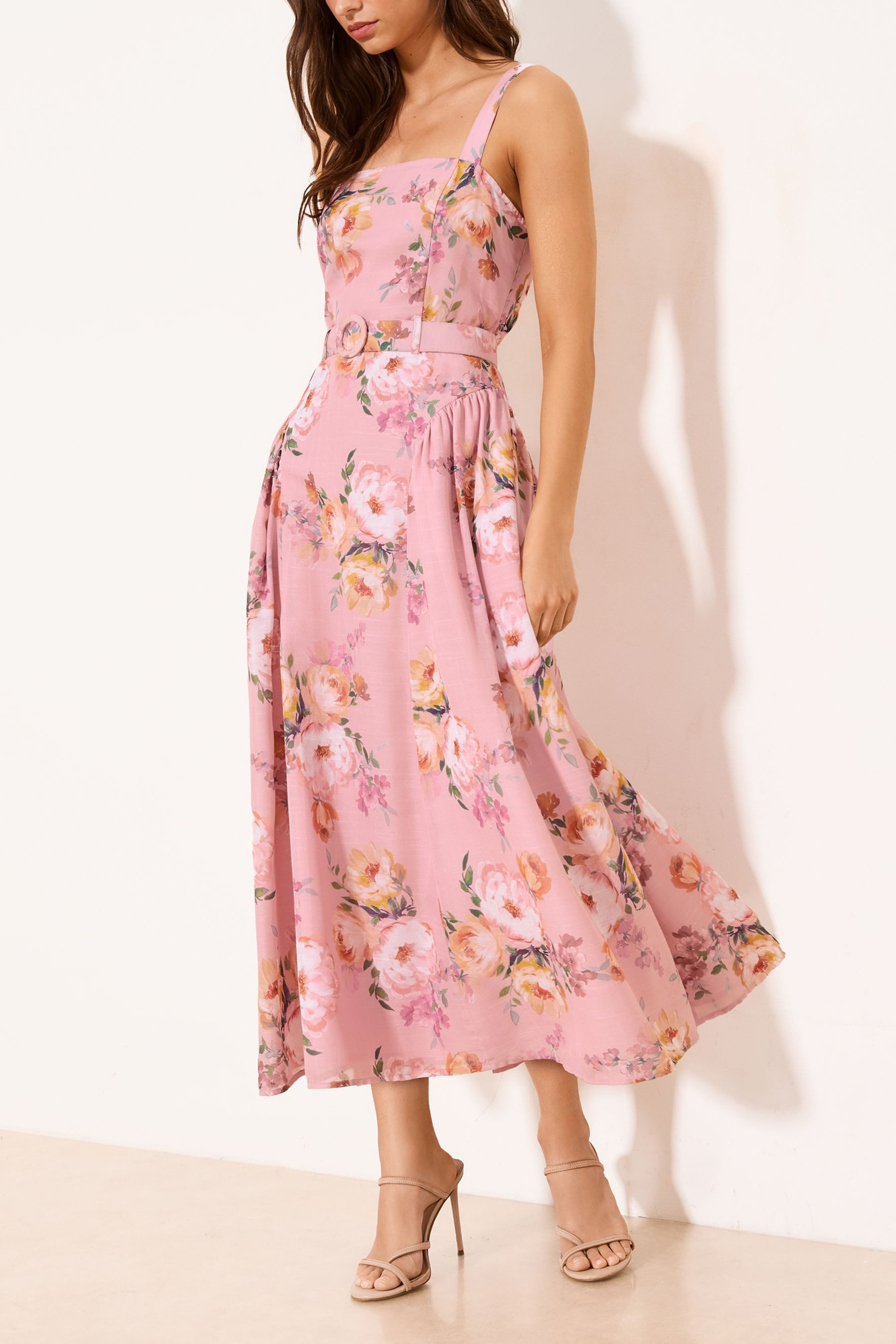 LIPSY Midikleid Midi-Trägerkleid mit Historic-Taille, Blumenmuster (1-tlg)