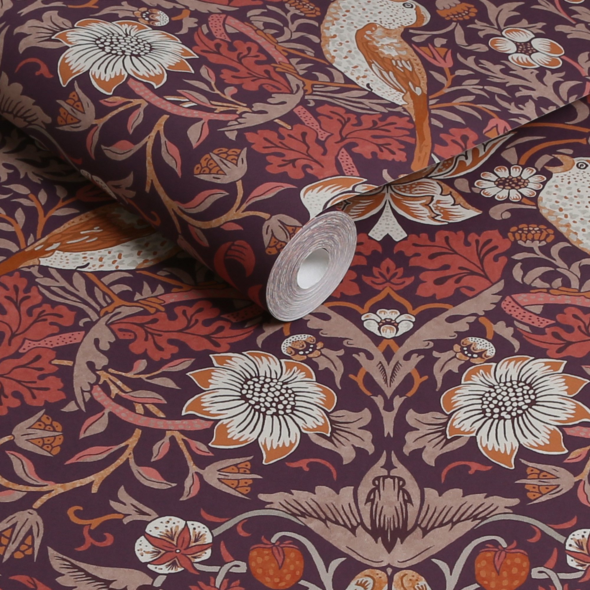 WILLIAM MORRIS AT HOME Vliestapete Strawberry Thief, texturiert, Retro, (1 St), Design Tapeten