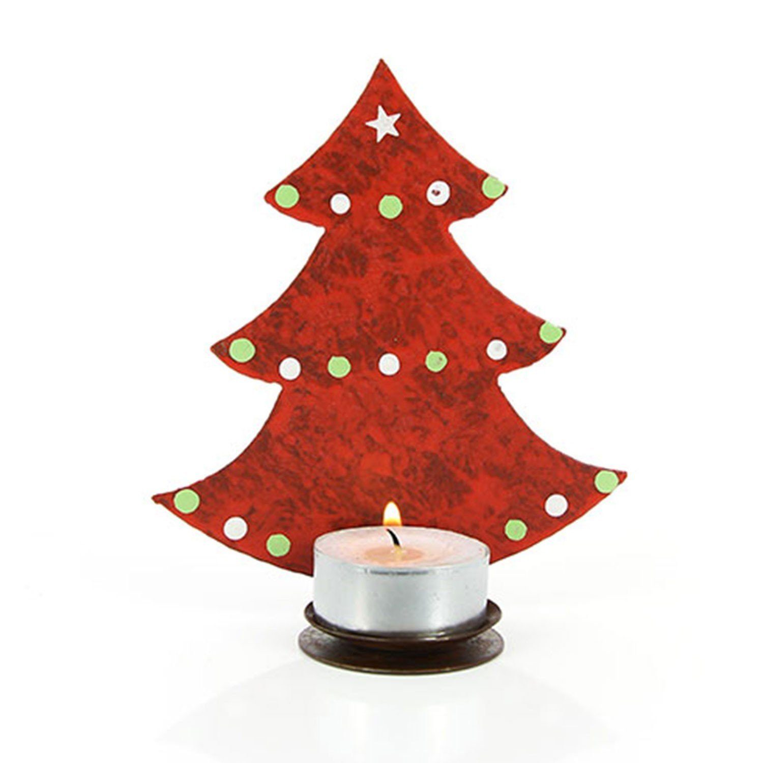 mitienda Teelichthalter »Teelichthalter Tannenbaum, Weihnachtsdeko rot