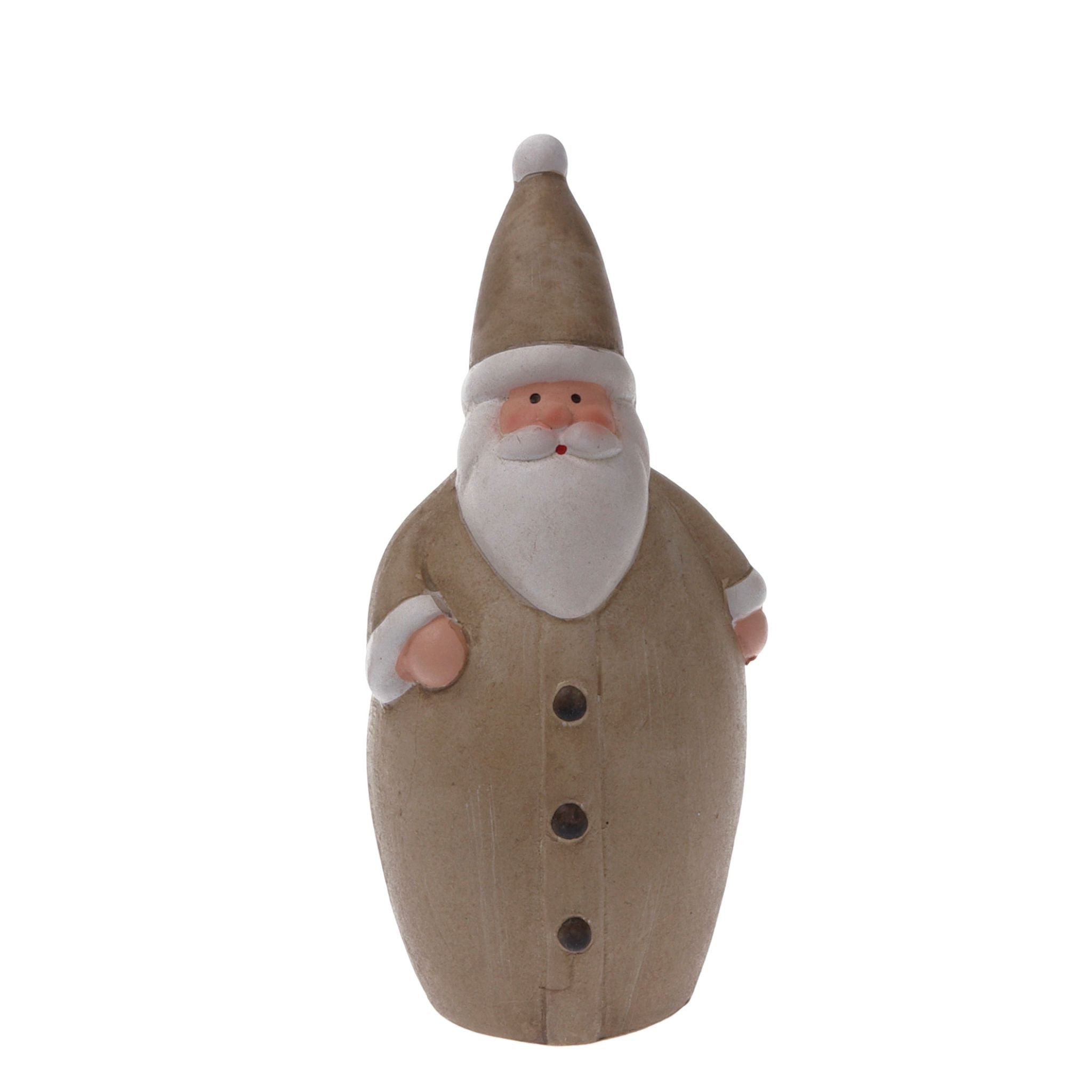 Deko AS Weihnachtsmann Santa Claus aus Keramik - Beige-Naturweiß - ca.15 x 7 cm (1 St)