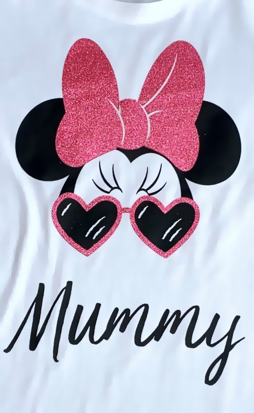 Minnie Mouse Maus Mini XL MUMMY Weiß Muttertag Minnie Mouse für L Disney Entbindung Geburt M S Gr. Schwangerschaft Mütter, T-Shirt T-Shirt Damen