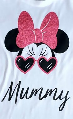 Disney Minnie Mouse T-Shirt Minnie Mouse Damen T-Shirt MUMMY für Mütter, Geburt Entbindung Schwangerschaft Muttertag Mini Maus Gr. S M L XL