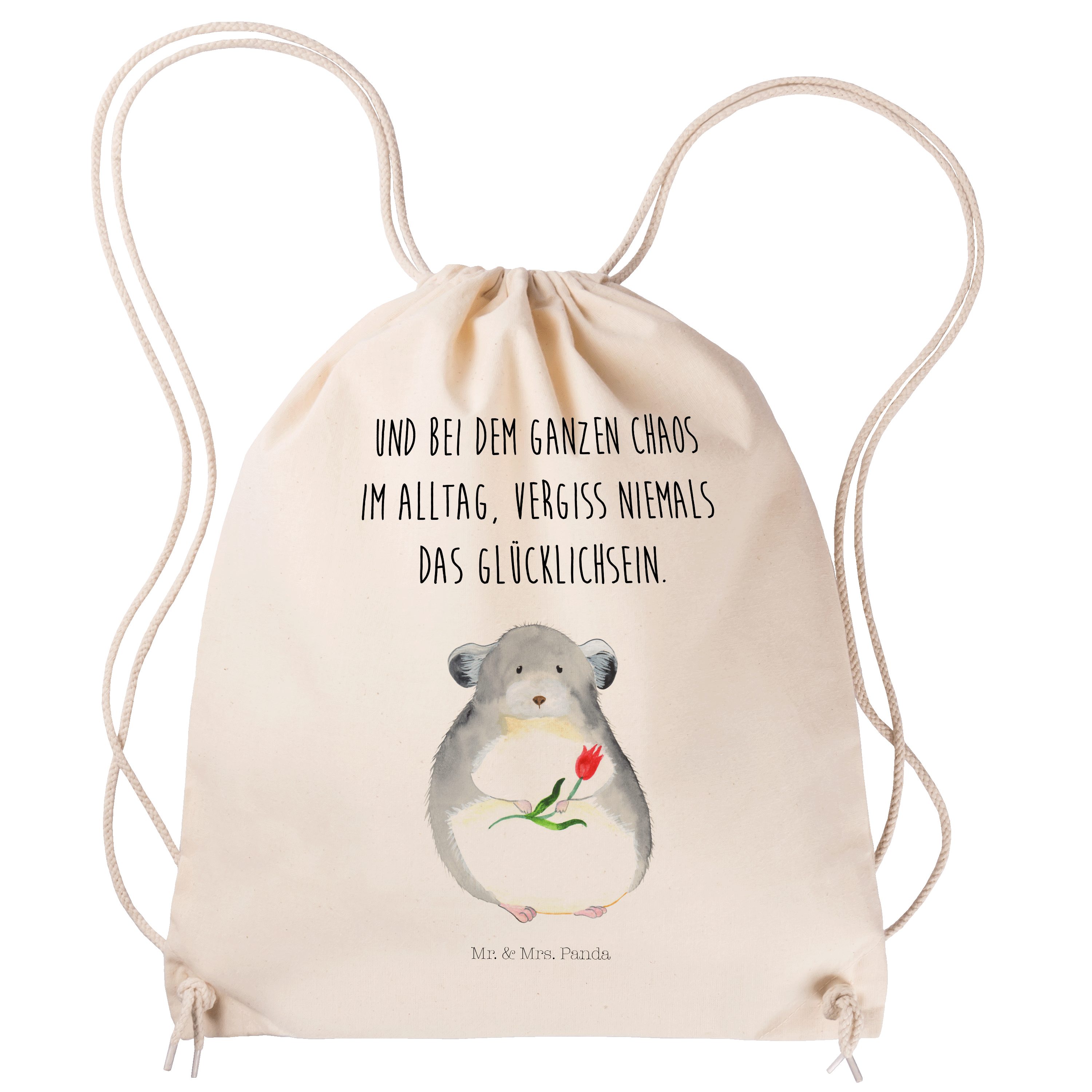 Mr. & Blume traurig (1-tlg) - Geschenk, Tiermoti mit - Mrs. Chinchilla Sporttasche sein, Panda Transparent