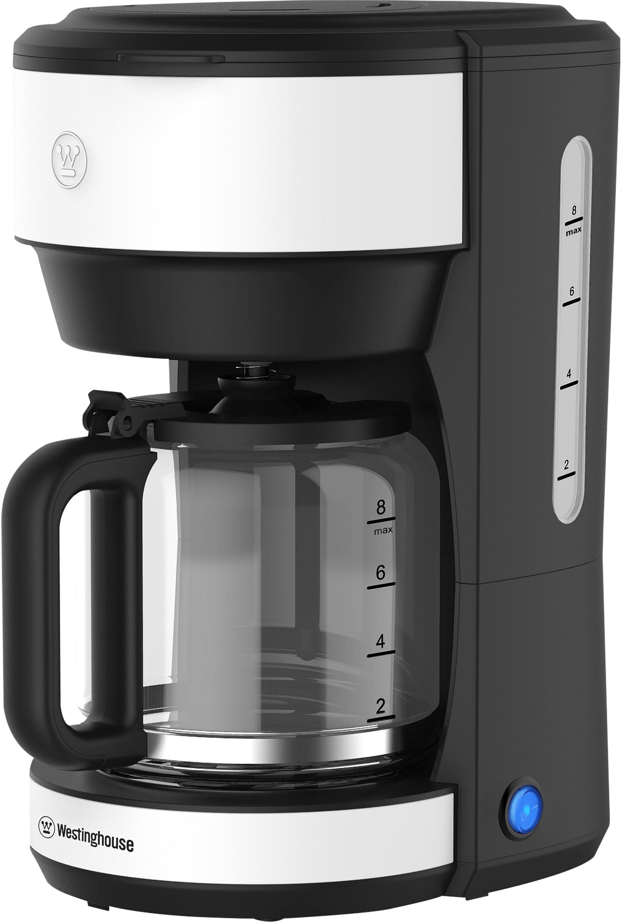 Filterkaffeemaschine Basic-Serie, WKCM621 Tropfschutz Permanentfilter, 1.25l Warmhaltefunktion, 30 weiß-weiß min Westinghouse Kaffeekanne,