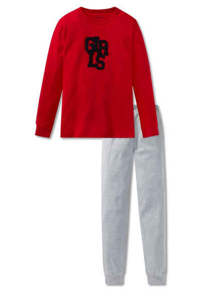 Schiesser Schlafanzug Red Delight (Set, 1 tlg., Set) Mädchen Schlafanzug lang, Interlock, 100% Baumwolle