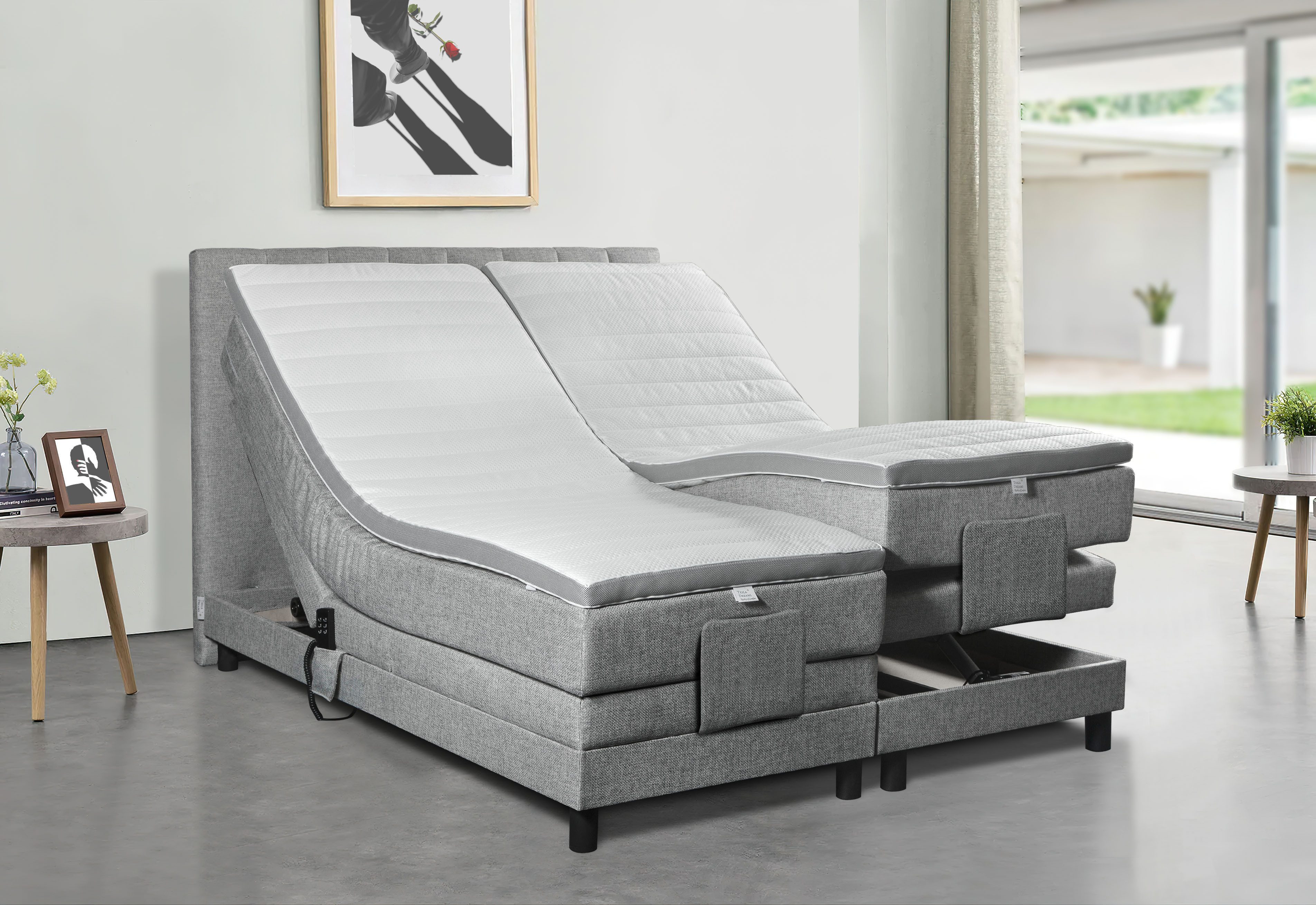 Tesla Dreams Boxspringbett Elektrisch verstellbar Emotion, Taschenfederkern – Gratis Montage