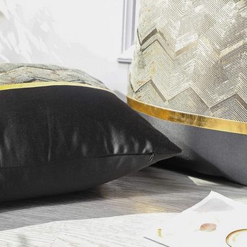 Kissenbezüge Dekorative Kissenbezug Gold Heißpräge Zierkissenbezug 45x45cm 2er Set, Truyuety (2 Stück)