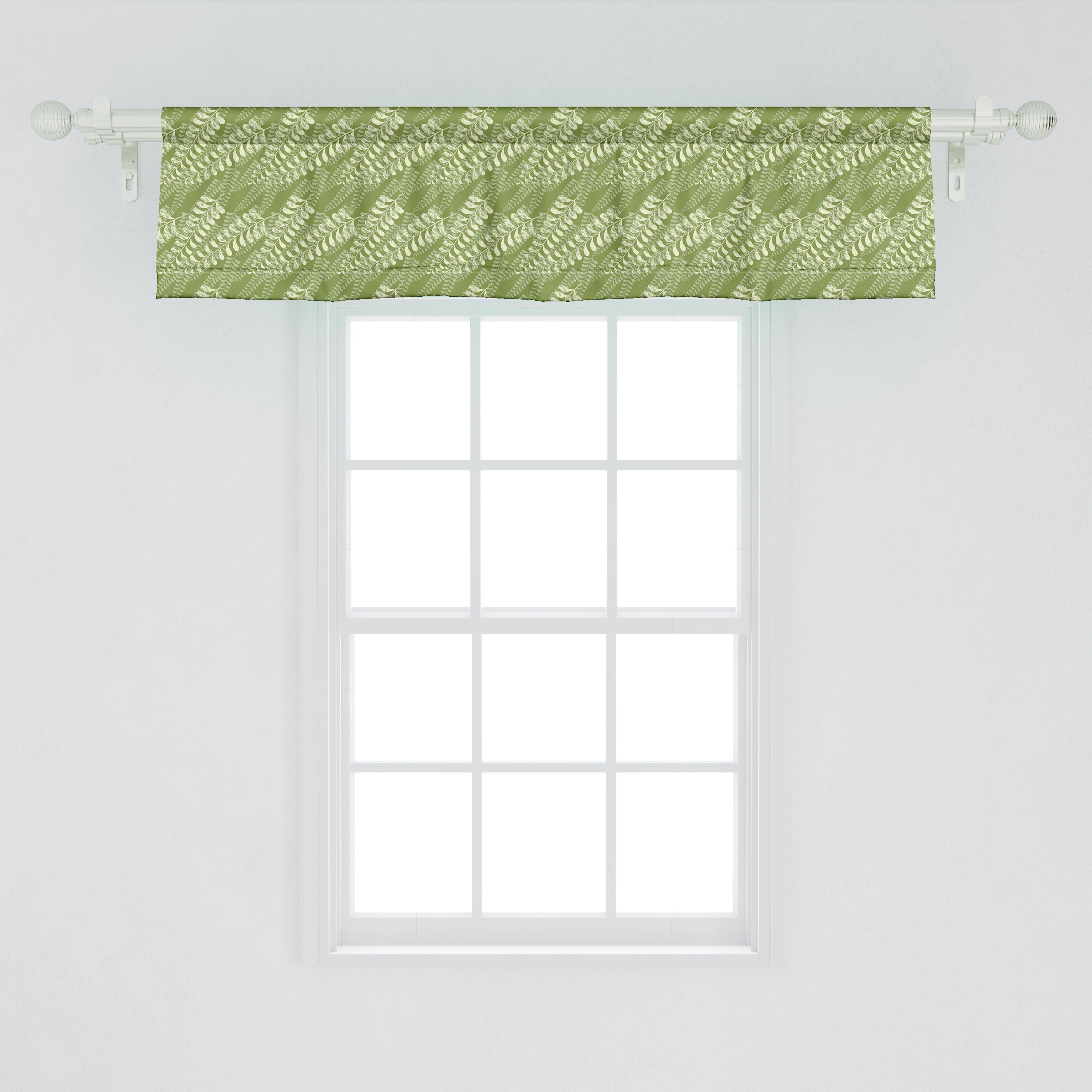 Schlafzimmer Abakuhaus, Küche Blumen Stangentasche, in Blatt-Entwurf Scheibengardine Vorhang Volant mit Stencil-Art für Dekor Microfaser,