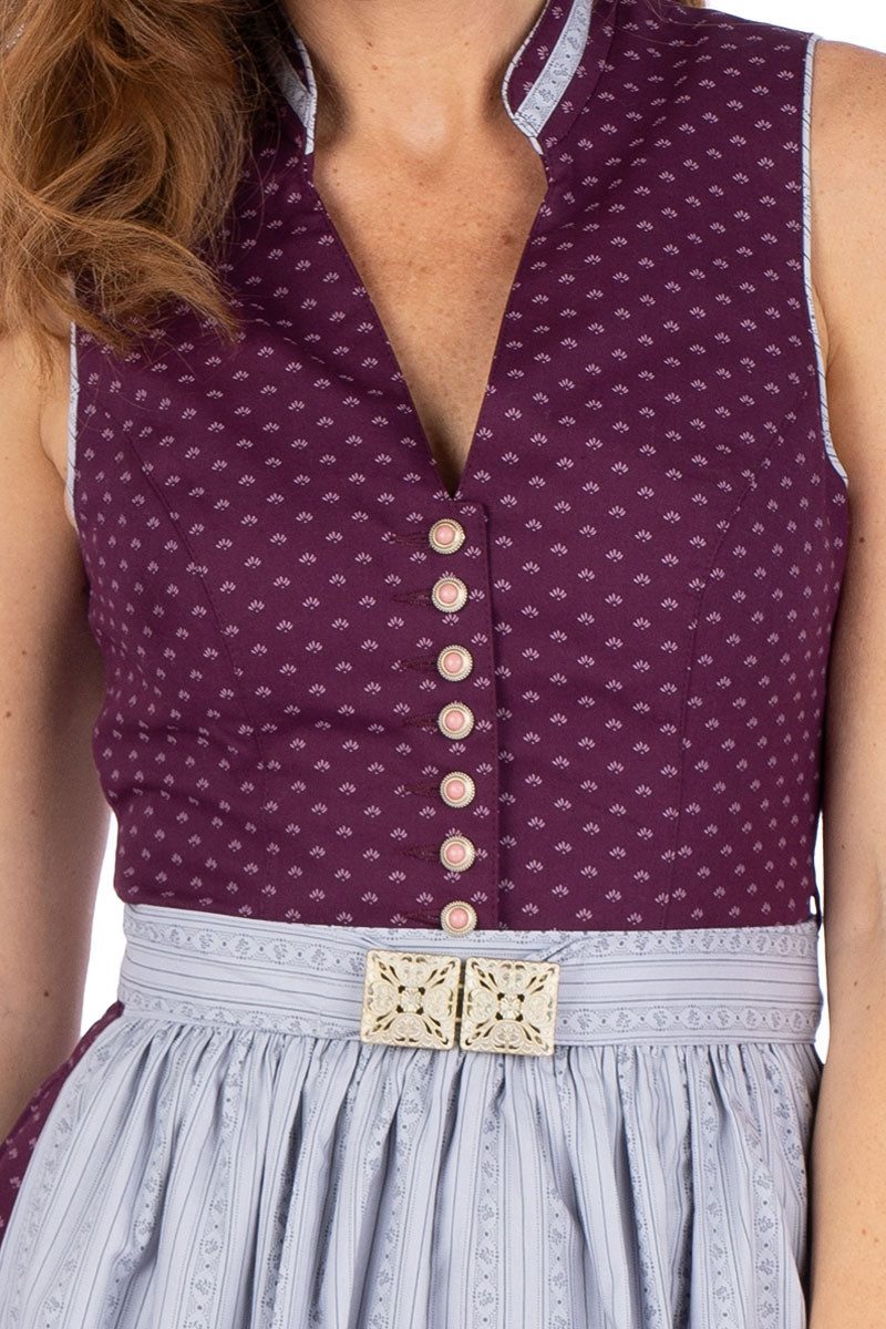 Alpenwahnsinn Dirndl Retro Dirndl 2tlg. - LISA - brombeer/eisgrau