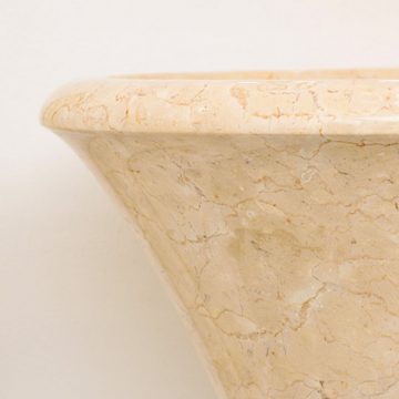 wohnfreuden Waschbecken Marmor Standwaschbecken TULIP 90 cm creme gehämmert (Kein Set), 90_598