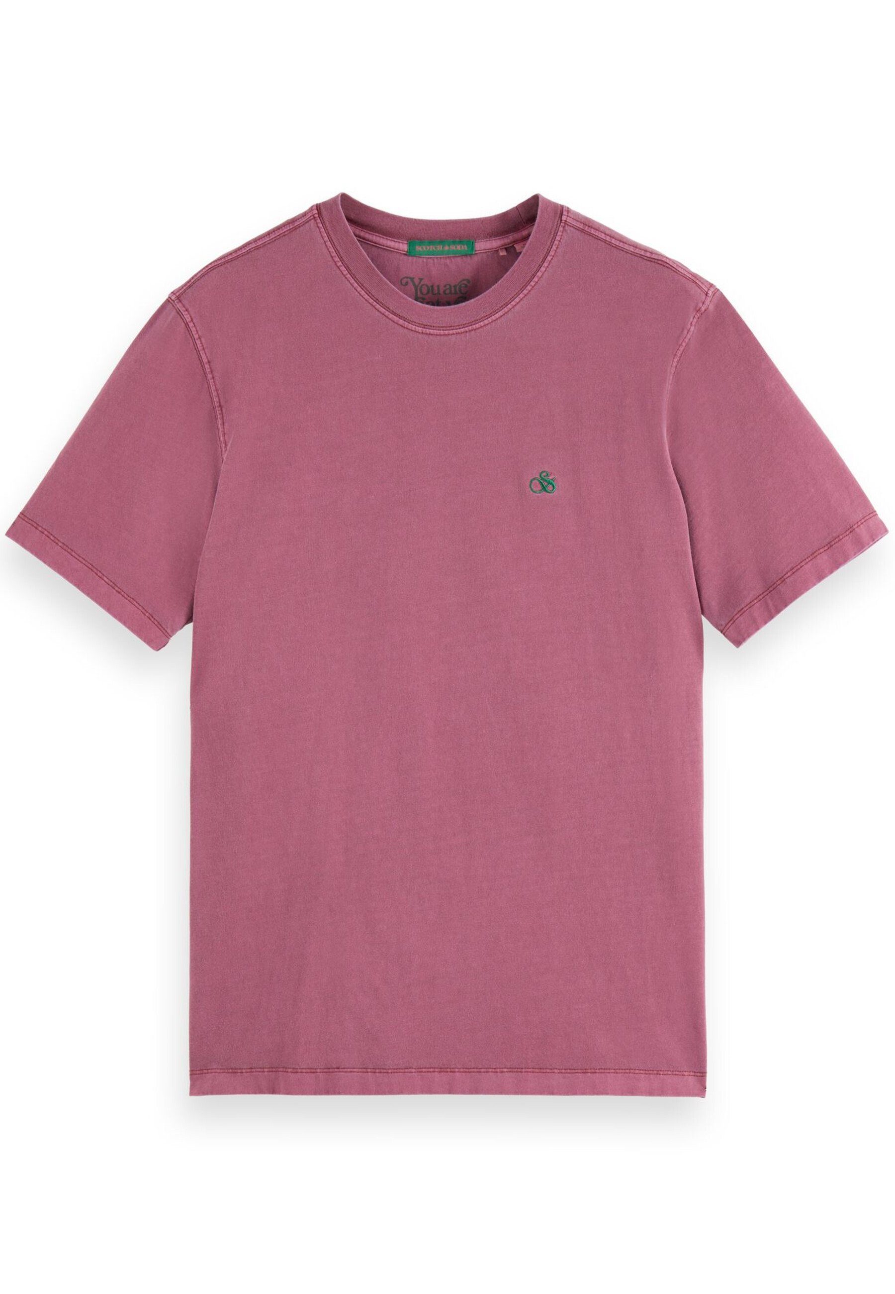 mit (1-tlg) Kurzarmshirt (Stage Purple) T-Shirt Pink und Scotch Rundhalsausschnitt Shirt & Soda