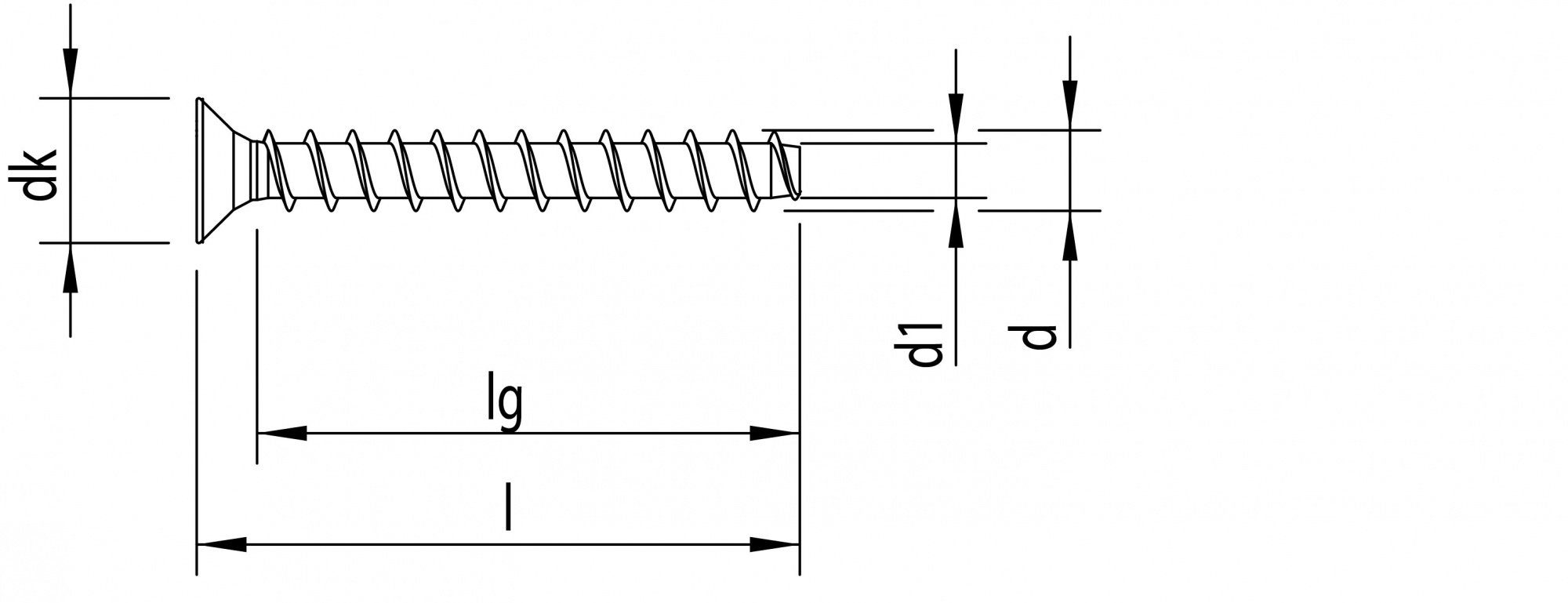 HECO weiß (12x120 Betonschraube Senkkopf), St., Schrauben mm, MULTI-MONTI-plus, verzinkt Stahl 25