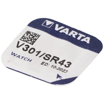 VARTA 301, Varta V301, SR43, SR43SW Knopfzelle für Uhren etc. Knopfzelle, (1,6 V)