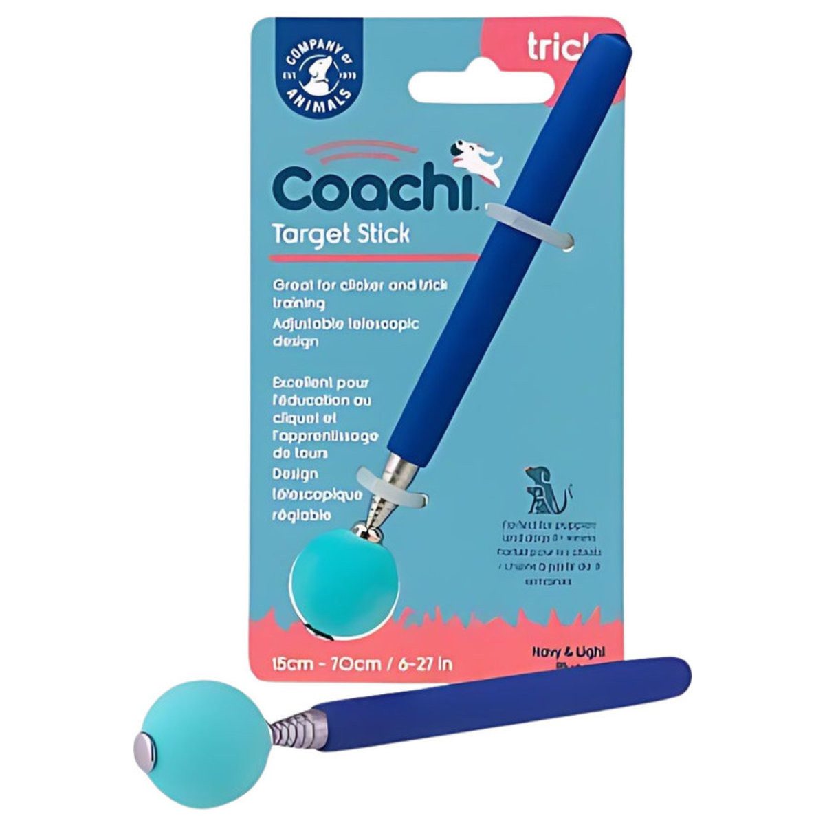 Coachi Tier-Clicker Teleskopstab Target Stick blau