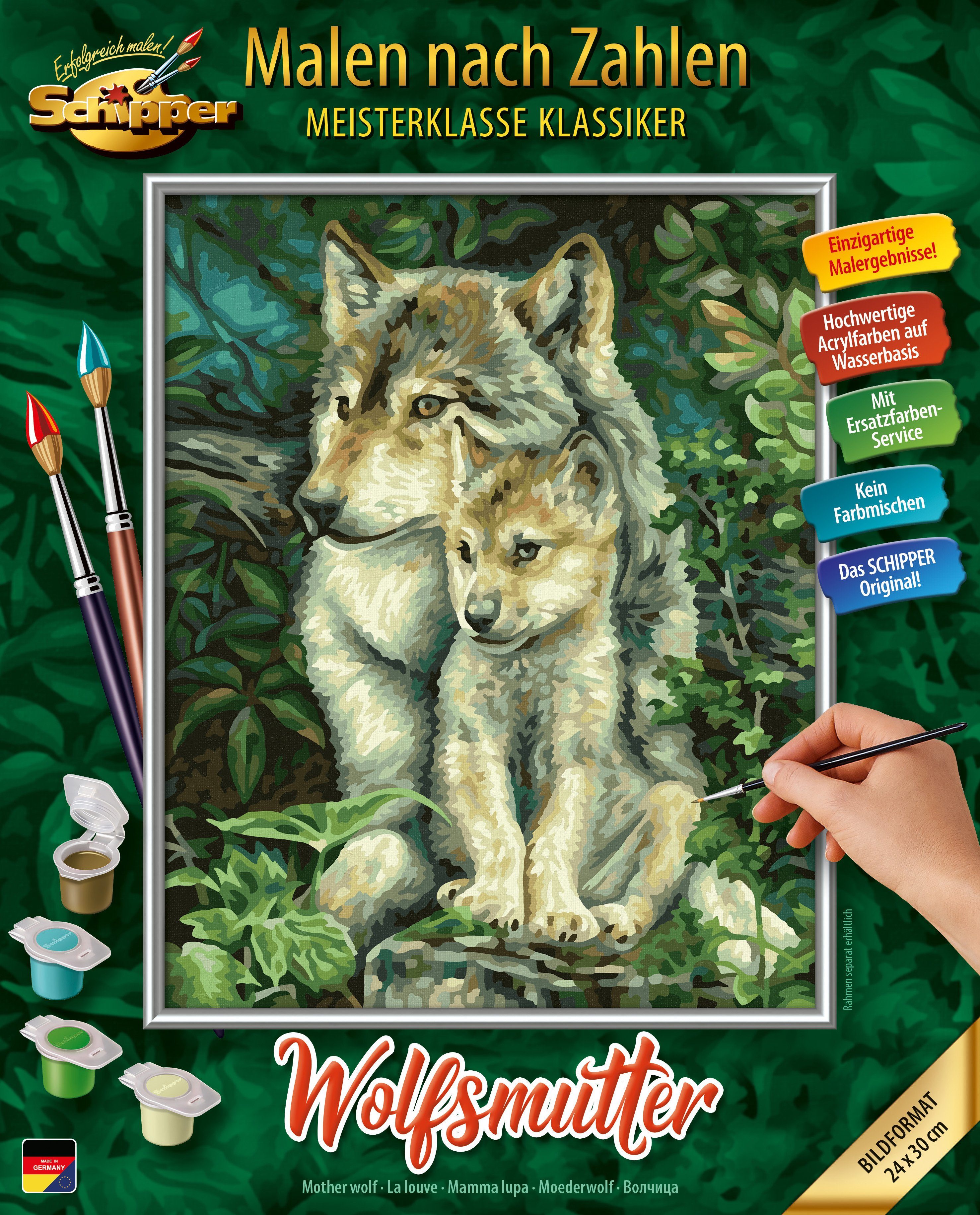 Schipper Malen nach Zahlen Meisterklasse Klassiker - Wolfsmutter, Made in Germany